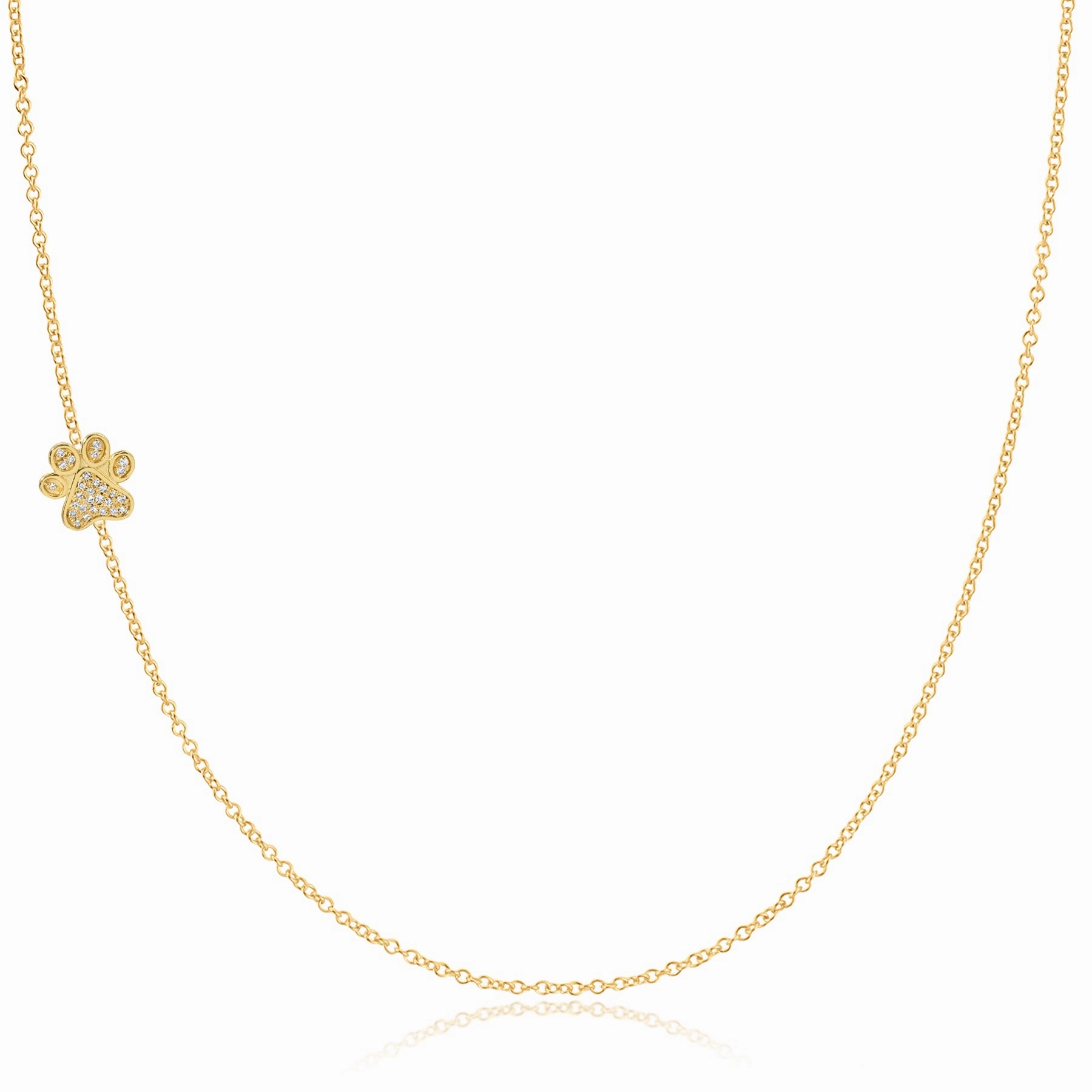 14k Gold Asymmetrical Charm Necklace - Pav Paw