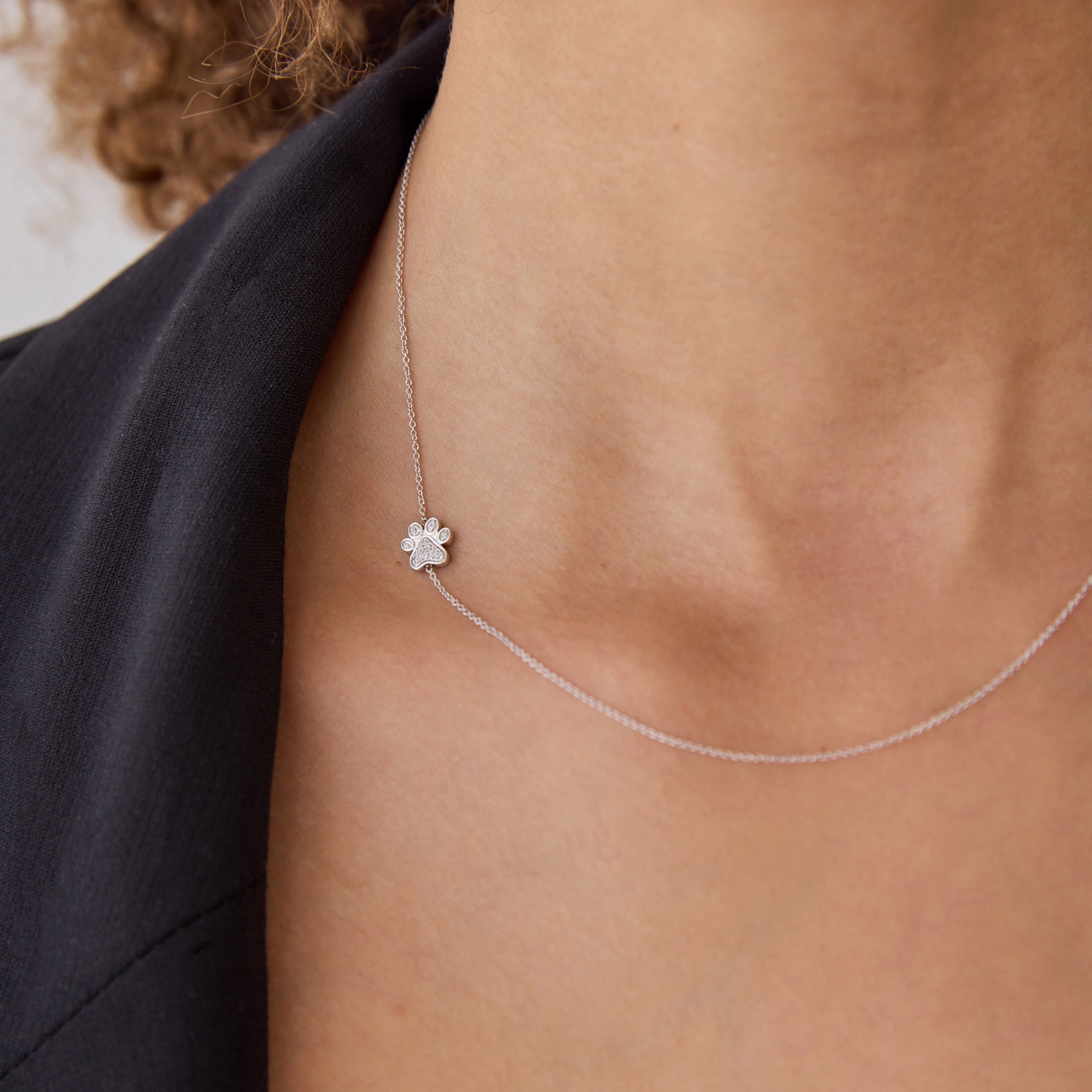 14k Gold Asymmetrical Charm Necklace - Pav Paw