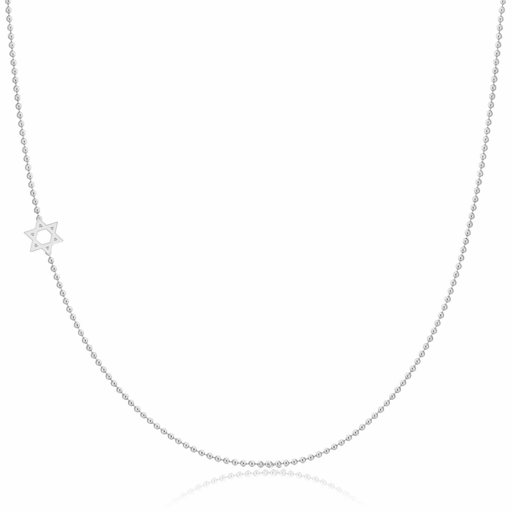 14k Gold Asymmetrical Charm Necklace - Star of David