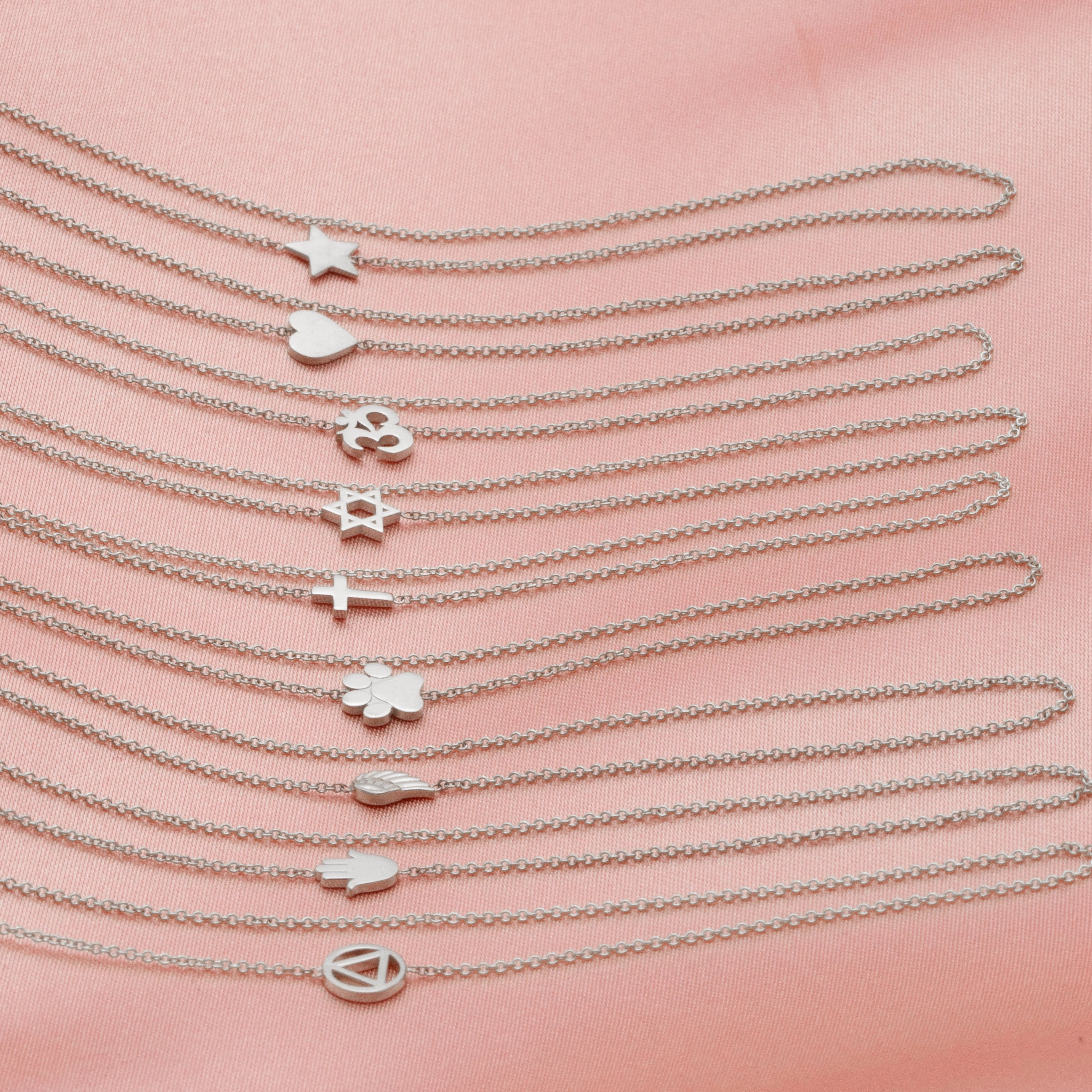 14k Gold Asymmetrical Charm Necklace - Star of David