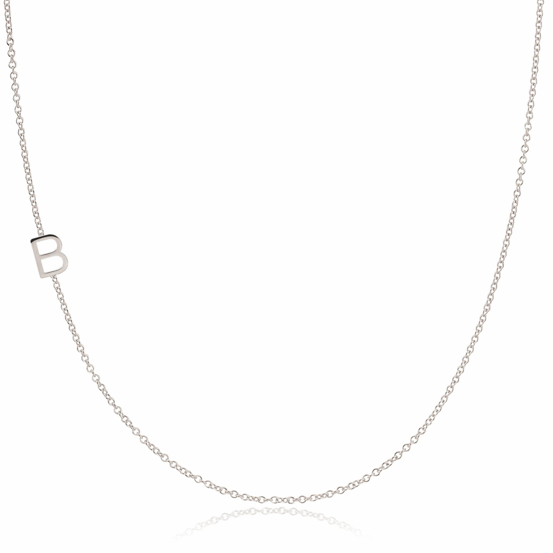 14k Gold Asymmetrical Letter Necklace - B