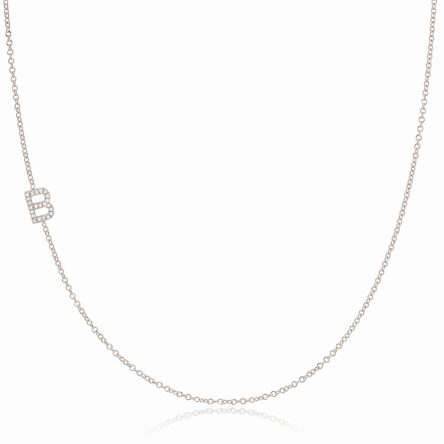 14k Gold Asymmetrical Letter Necklace - B