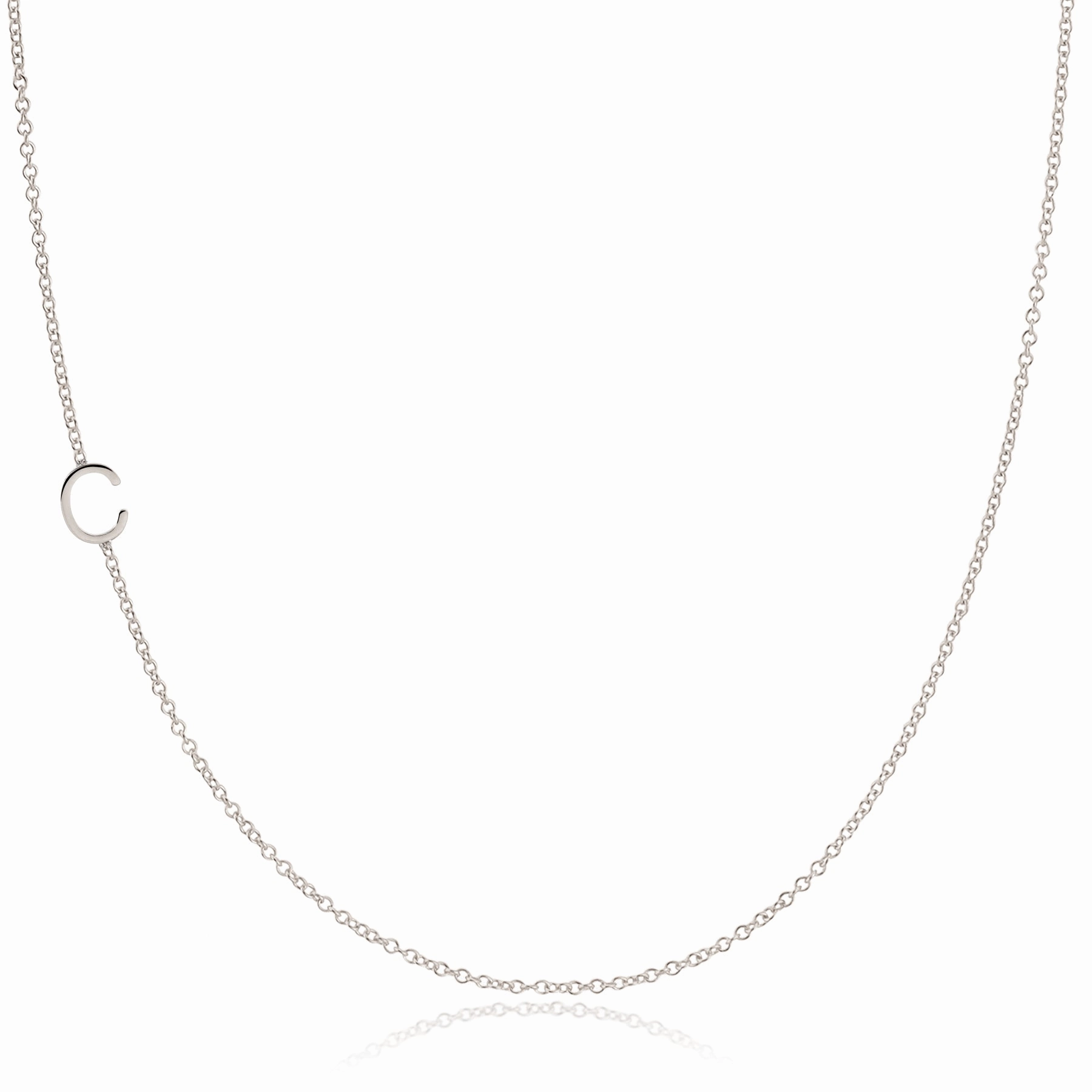 14k Gold Asymmetrical Letter Necklace - C