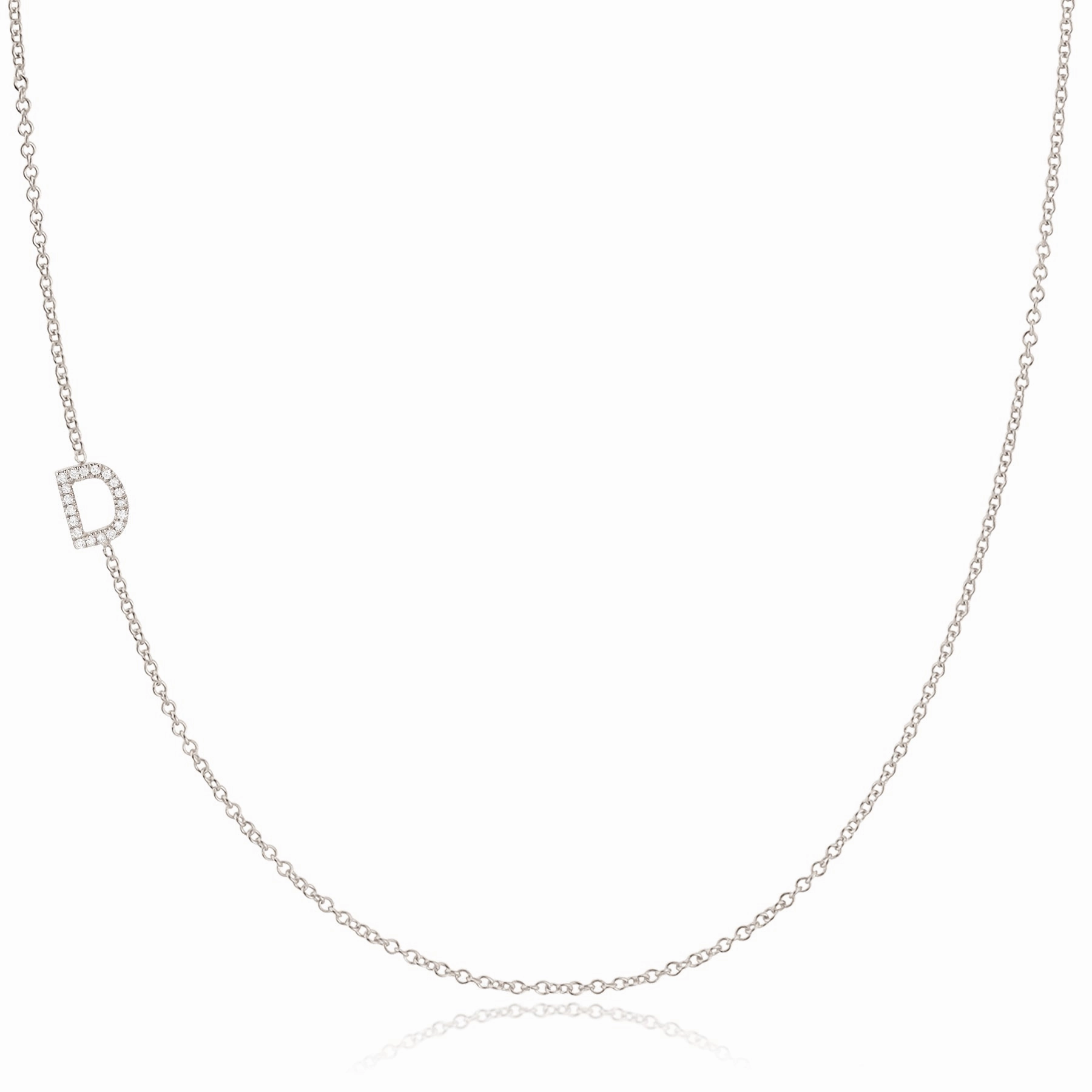 14k Gold Asymmetrical Letter Necklace - D