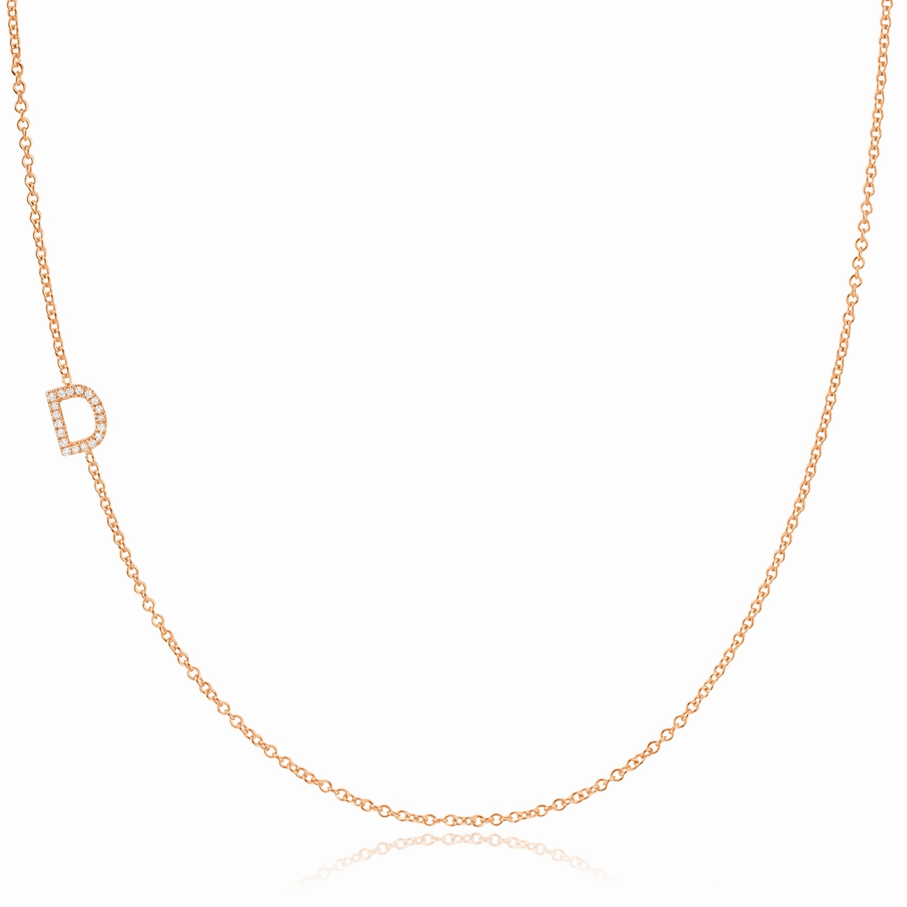 14k Gold Asymmetrical Letter Necklace - D