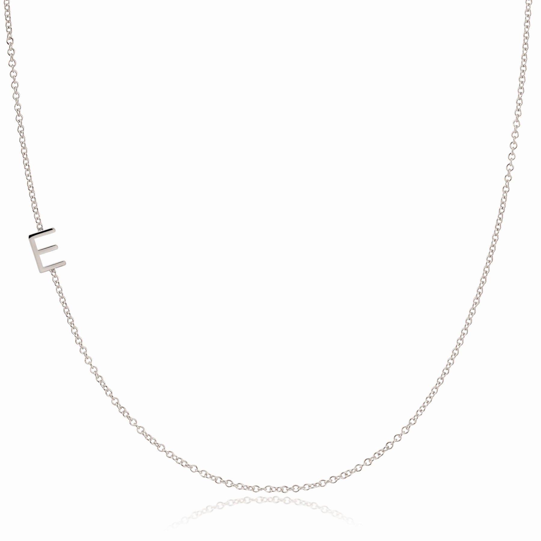 14k Gold Asymmetrical Letter Necklace - E
