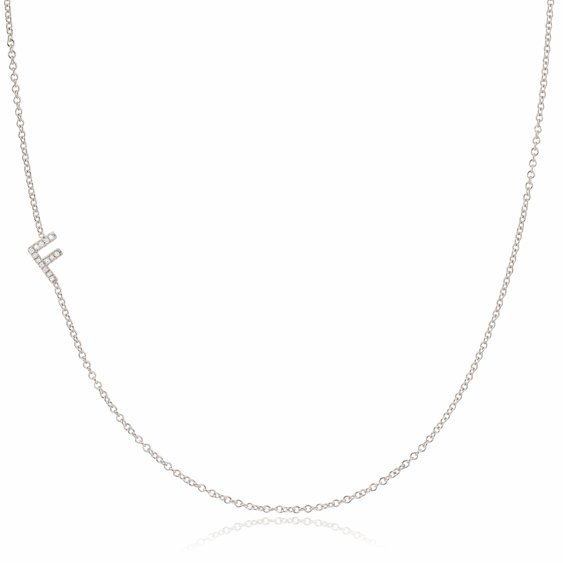 14k Gold Asymmetrical Letter Necklace - F