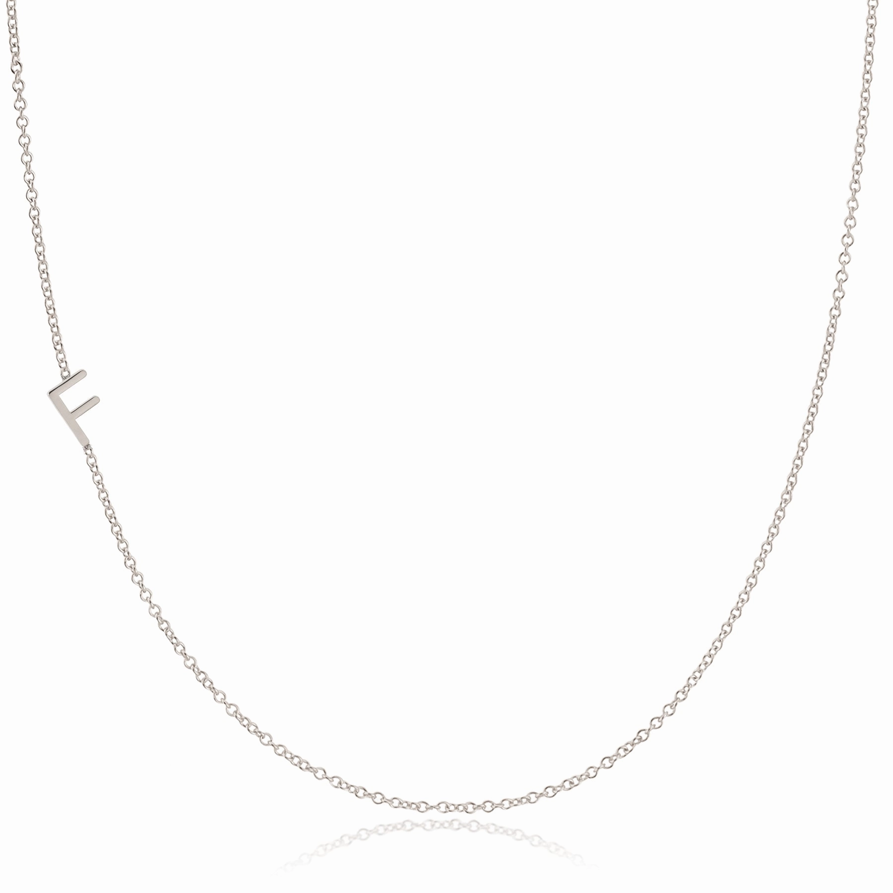 14k Gold Asymmetrical Letter Necklace - F