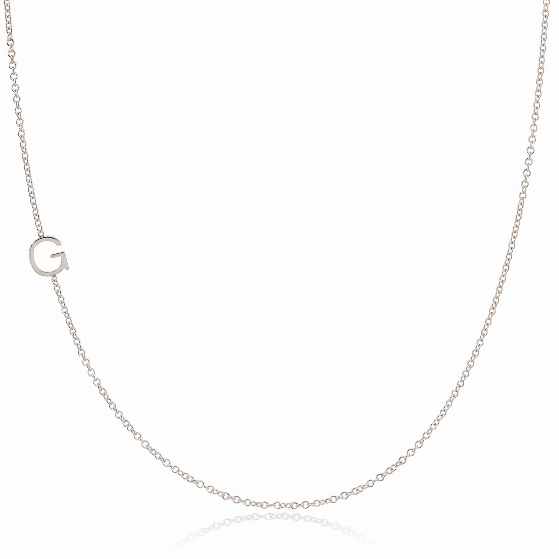14k Gold Asymmetrical Letter Necklace - G