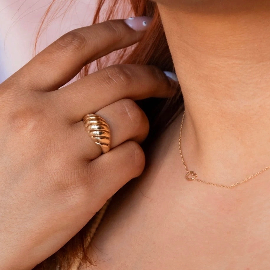 14k Gold Asymmetrical Letter Necklace - G