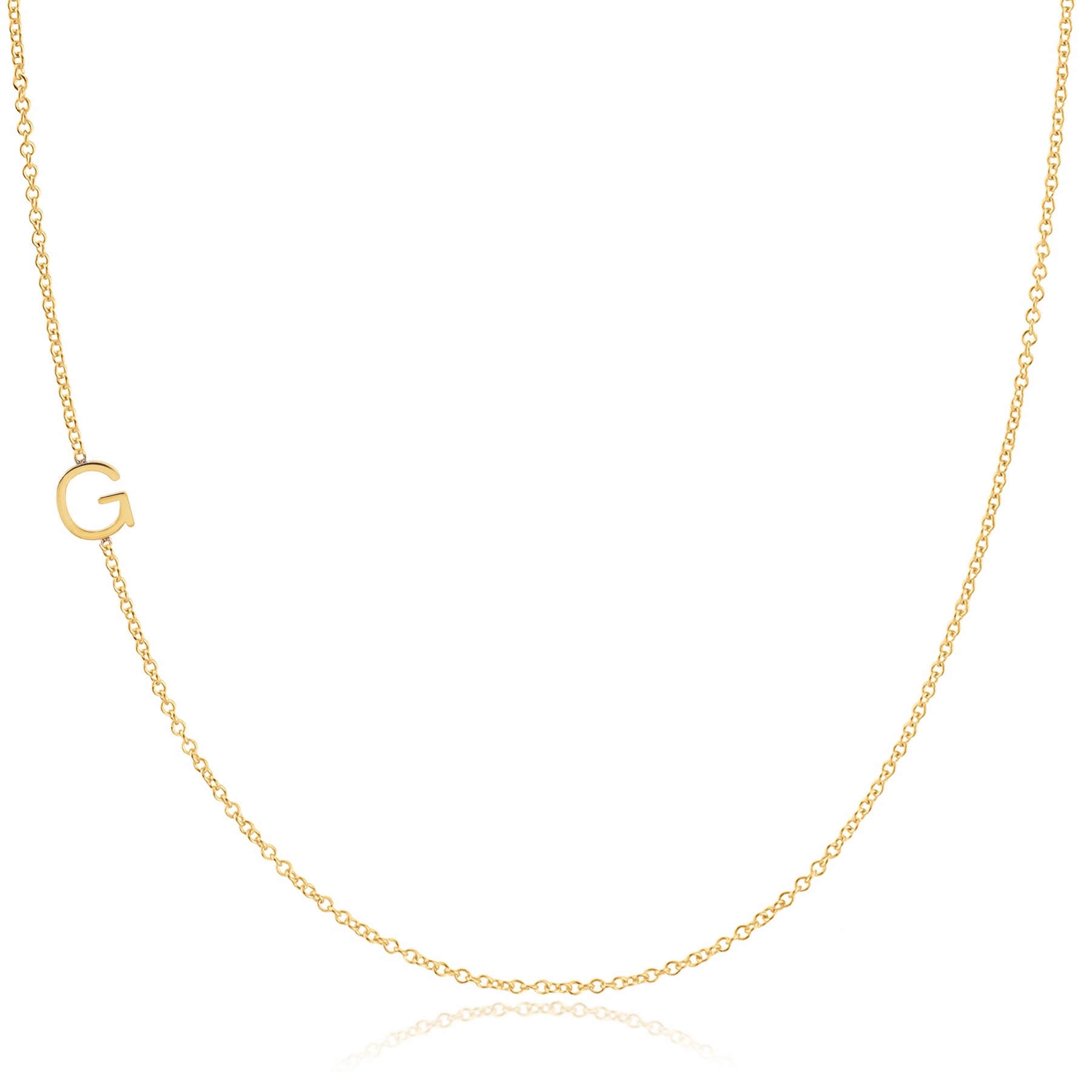 14k Gold Asymmetrical Letter Necklace - G