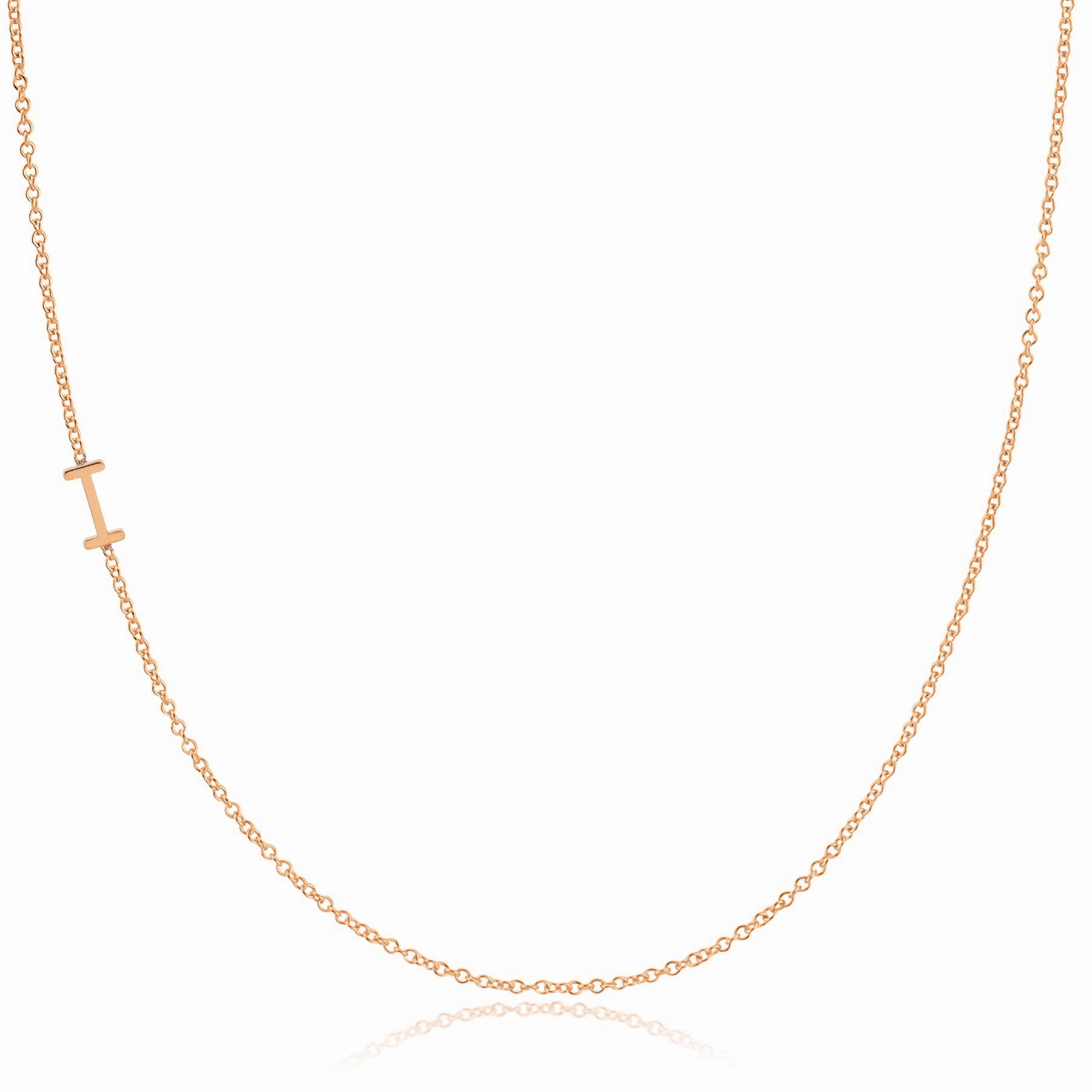 14k Gold Asymmetrical Letter Necklace - I