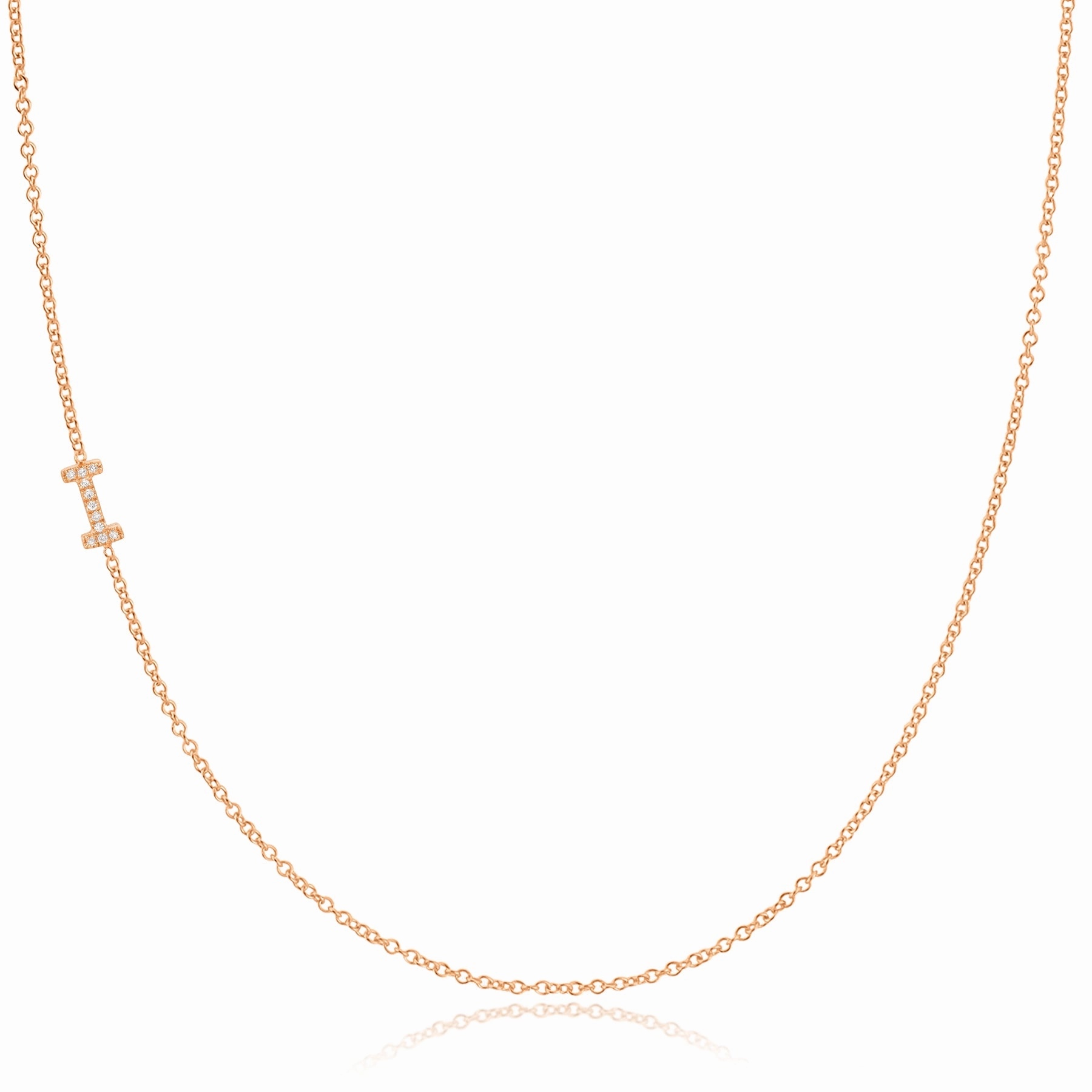 14k Gold Asymmetrical Letter Necklace - I