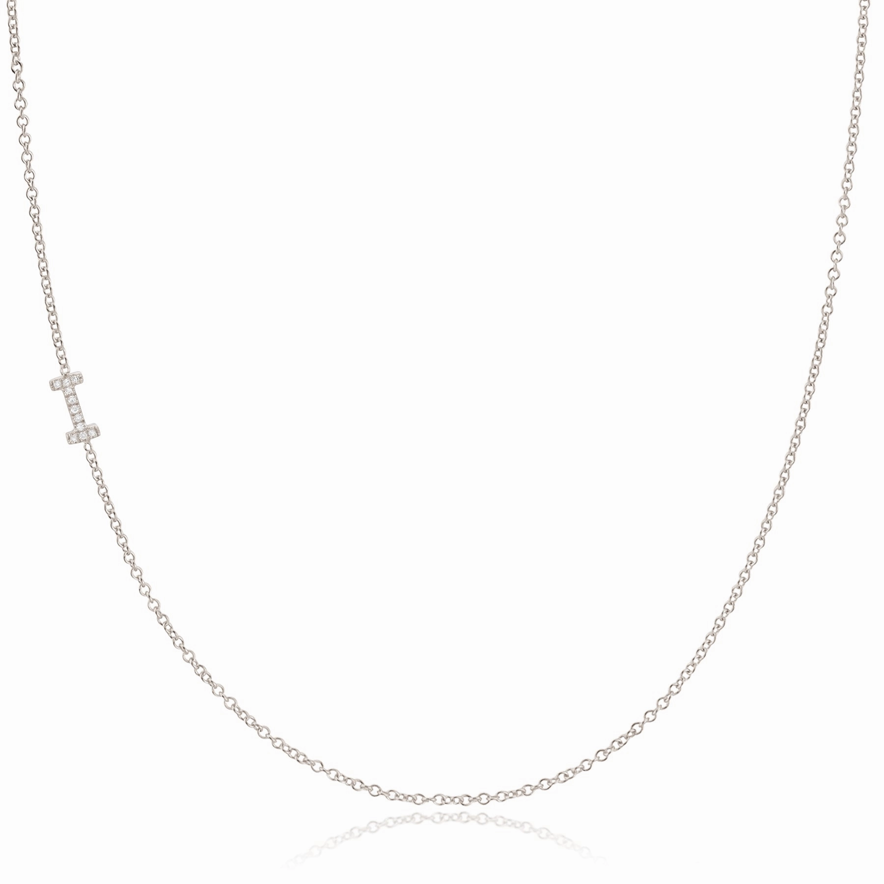 14k Gold Asymmetrical Letter Necklace - I