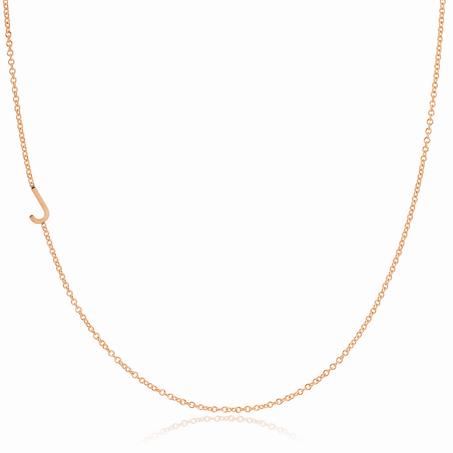 14k Gold Asymmetrical Letter Necklace - J