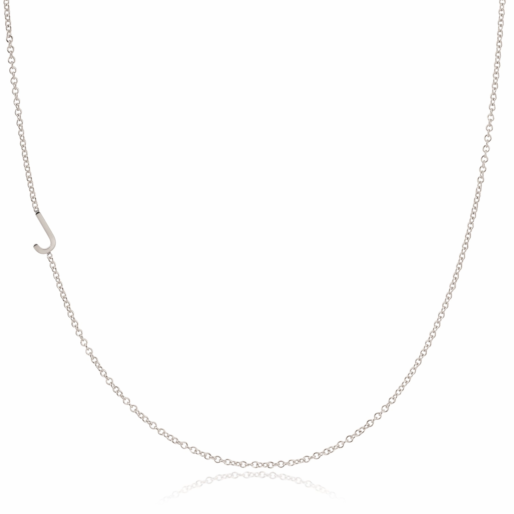 14k Gold Asymmetrical Letter Necklace - J