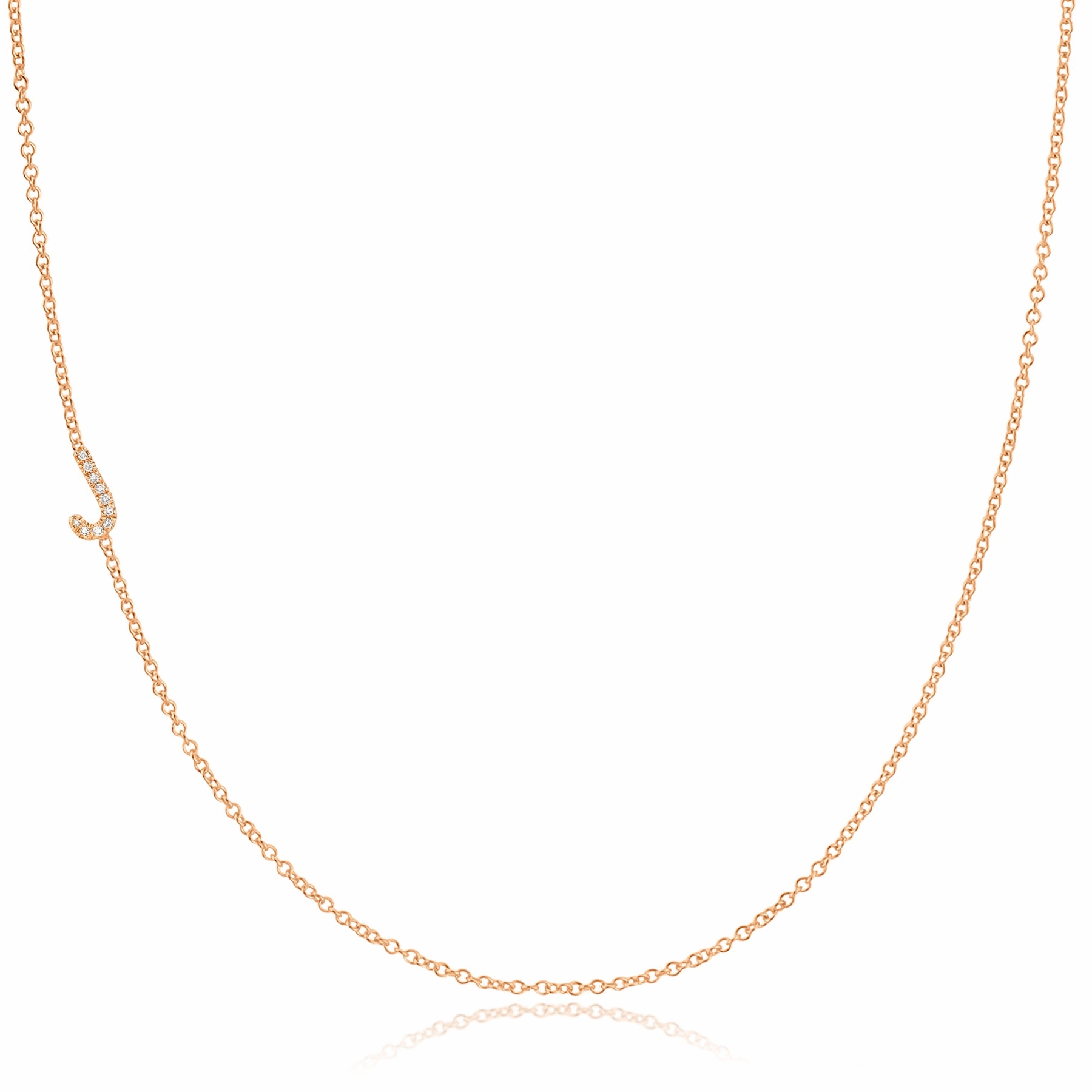 14k Gold Asymmetrical Letter Necklace - J