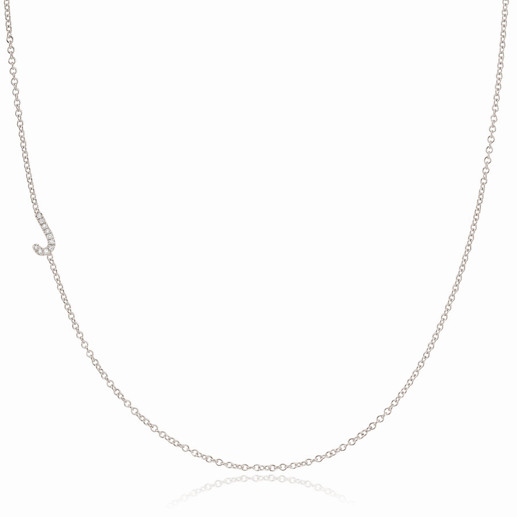 14k Gold Asymmetrical Letter Necklace - J