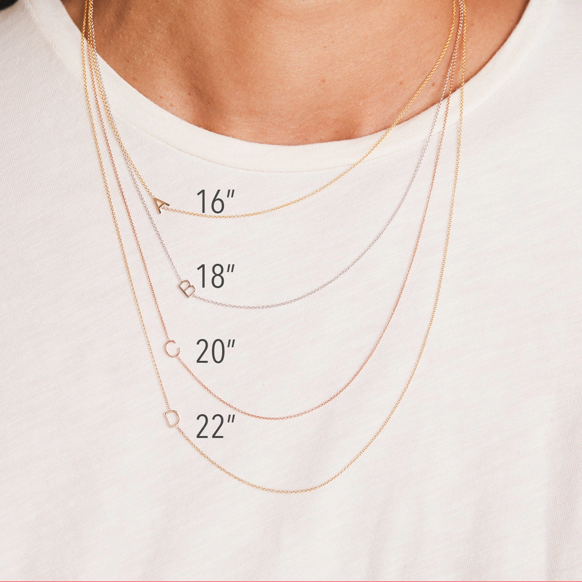 14k Gold Asymmetrical Letter Necklace - J