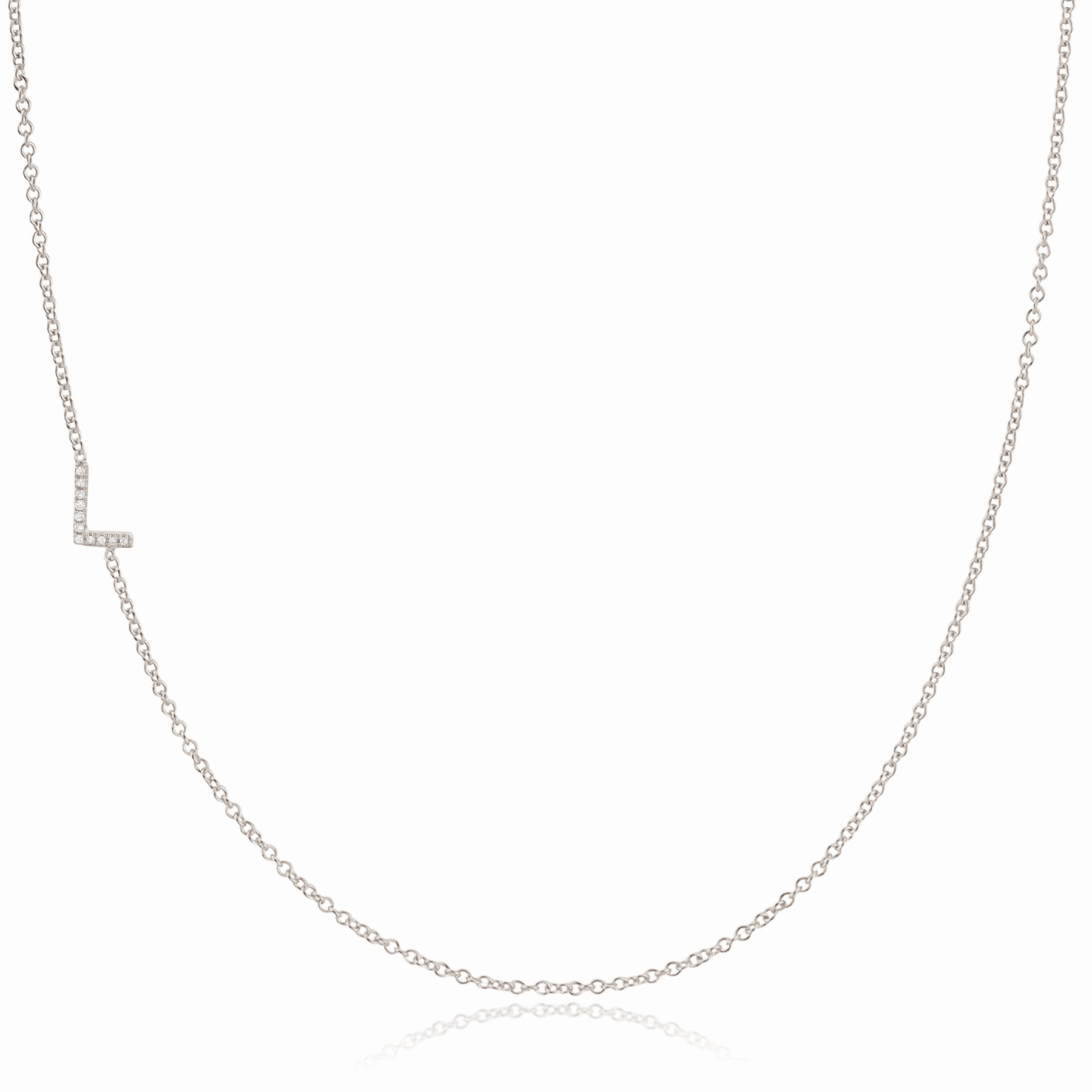 14k Gold Asymmetrical Letter Necklace - L