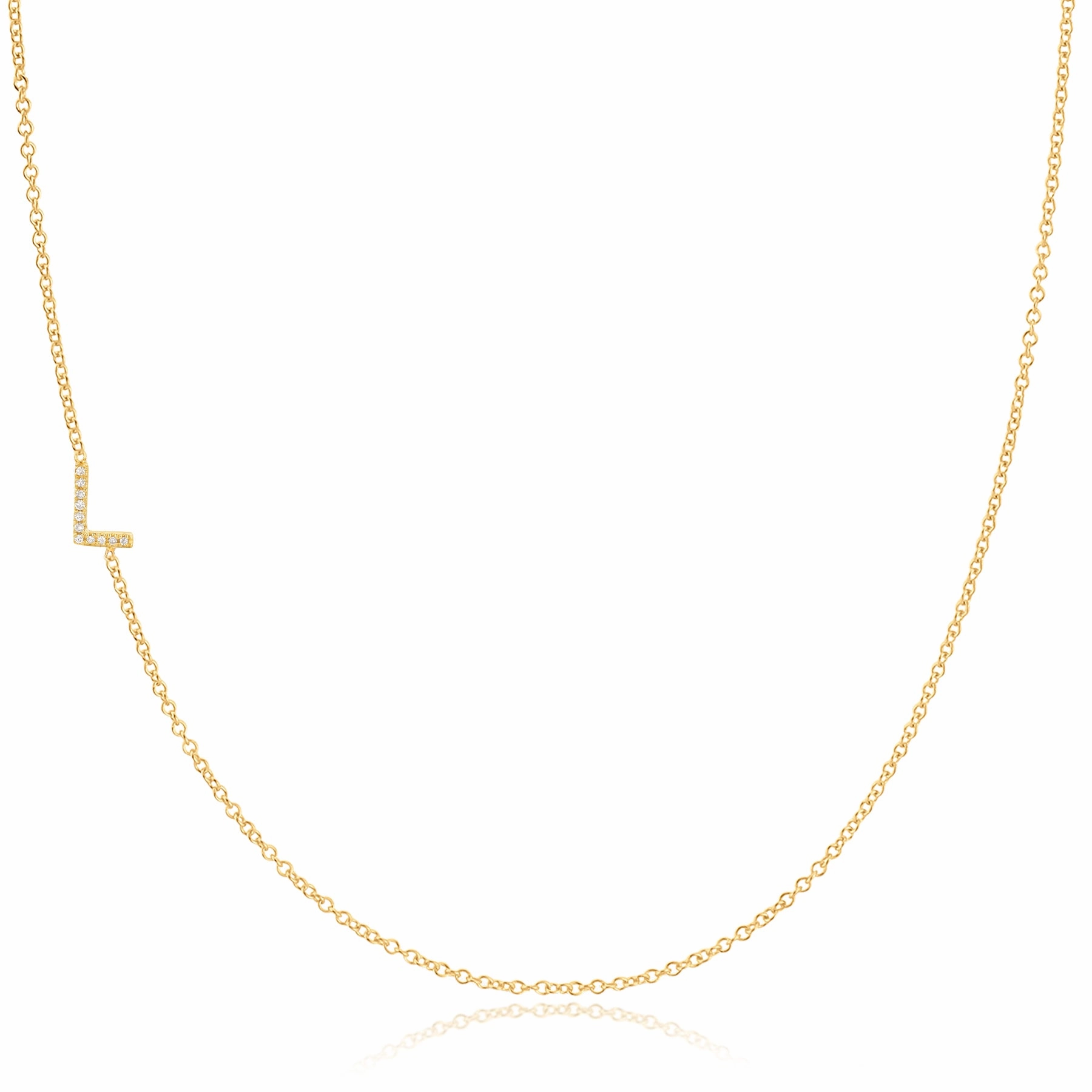 14k Gold Asymmetrical Letter Necklace - L