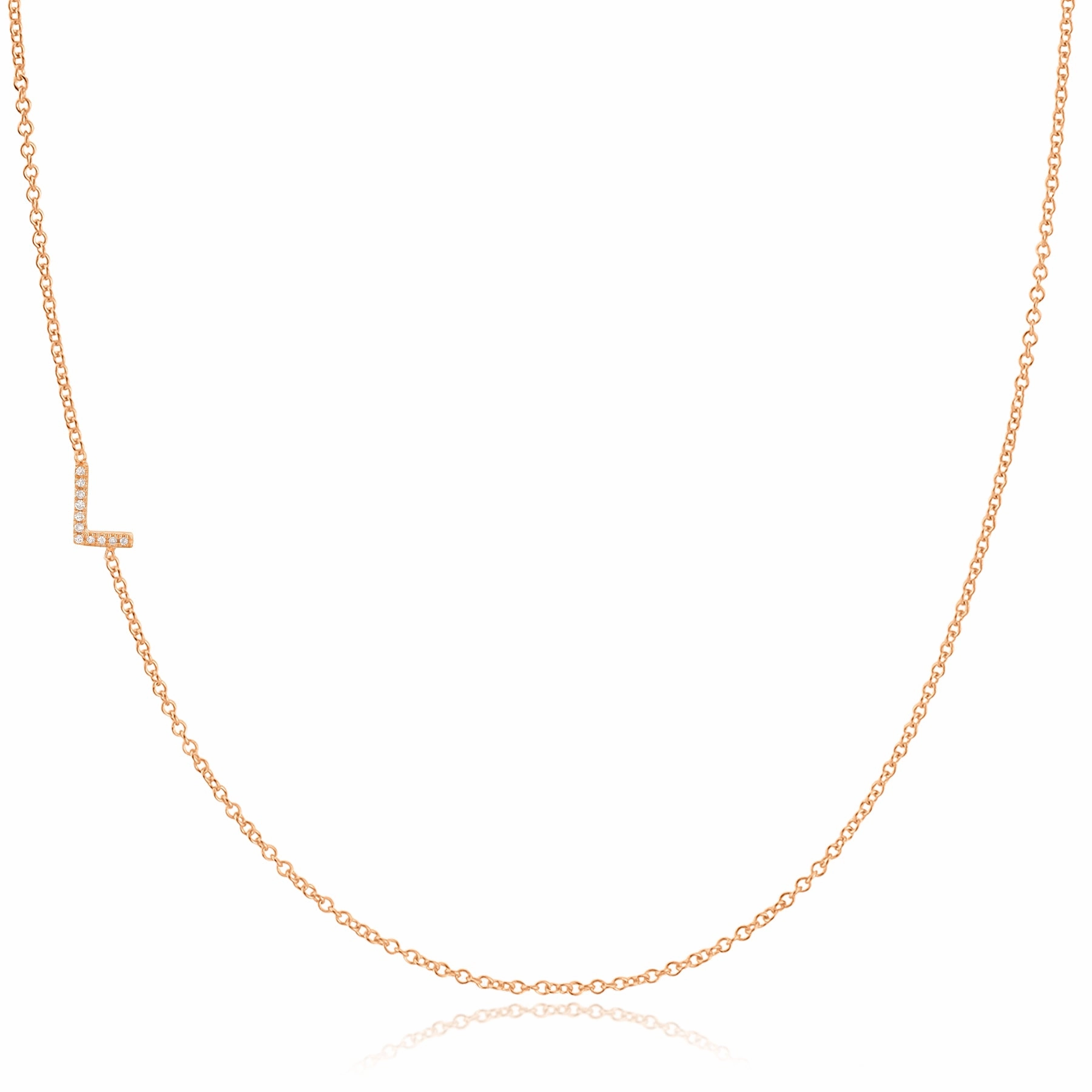 14k Gold Asymmetrical Letter Necklace - L