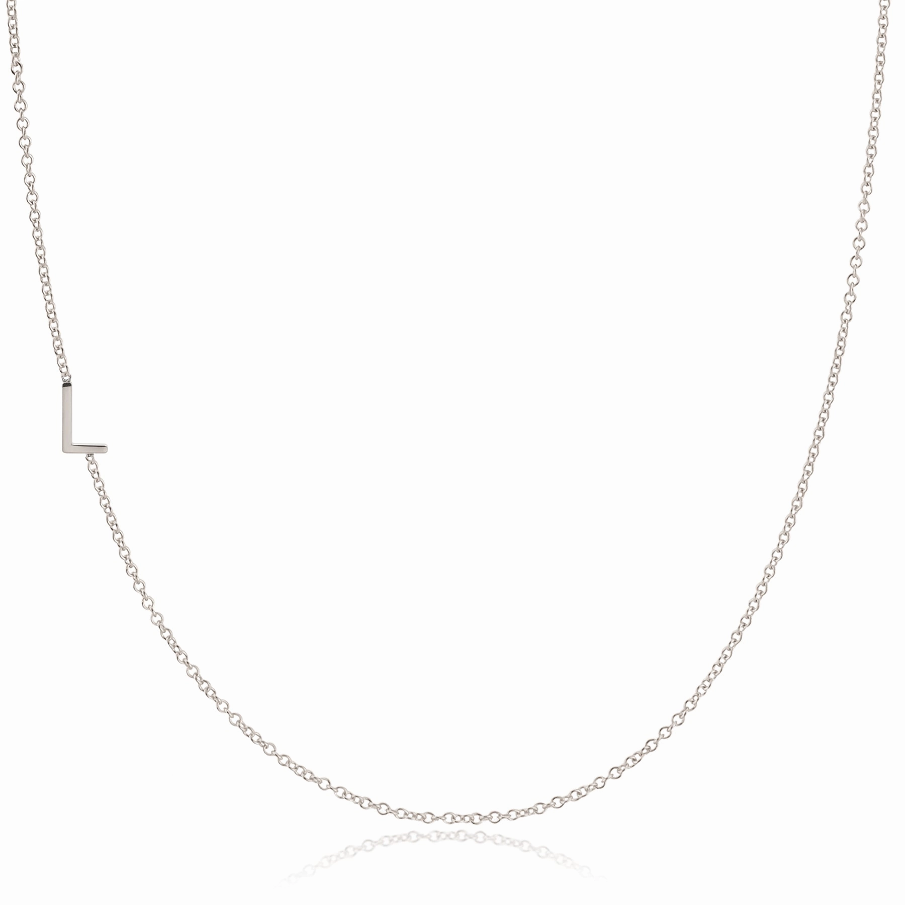 14k Gold Asymmetrical Letter Necklace - L