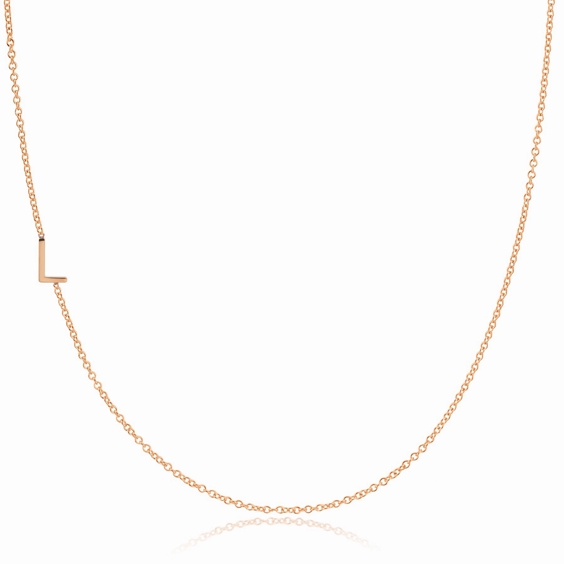 14k Gold Asymmetrical Letter Necklace - L