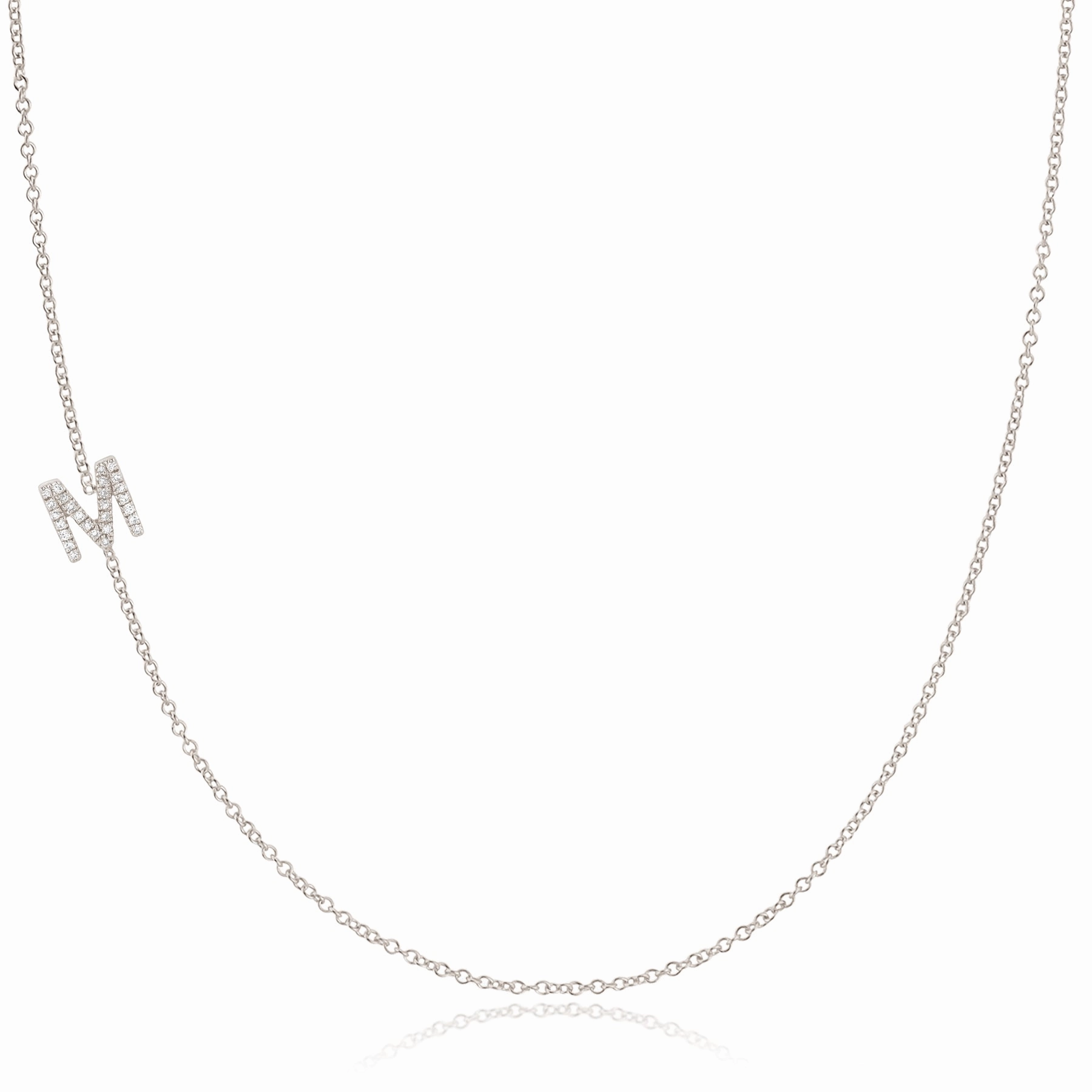 14k Gold Asymmetrical Letter Necklace - M