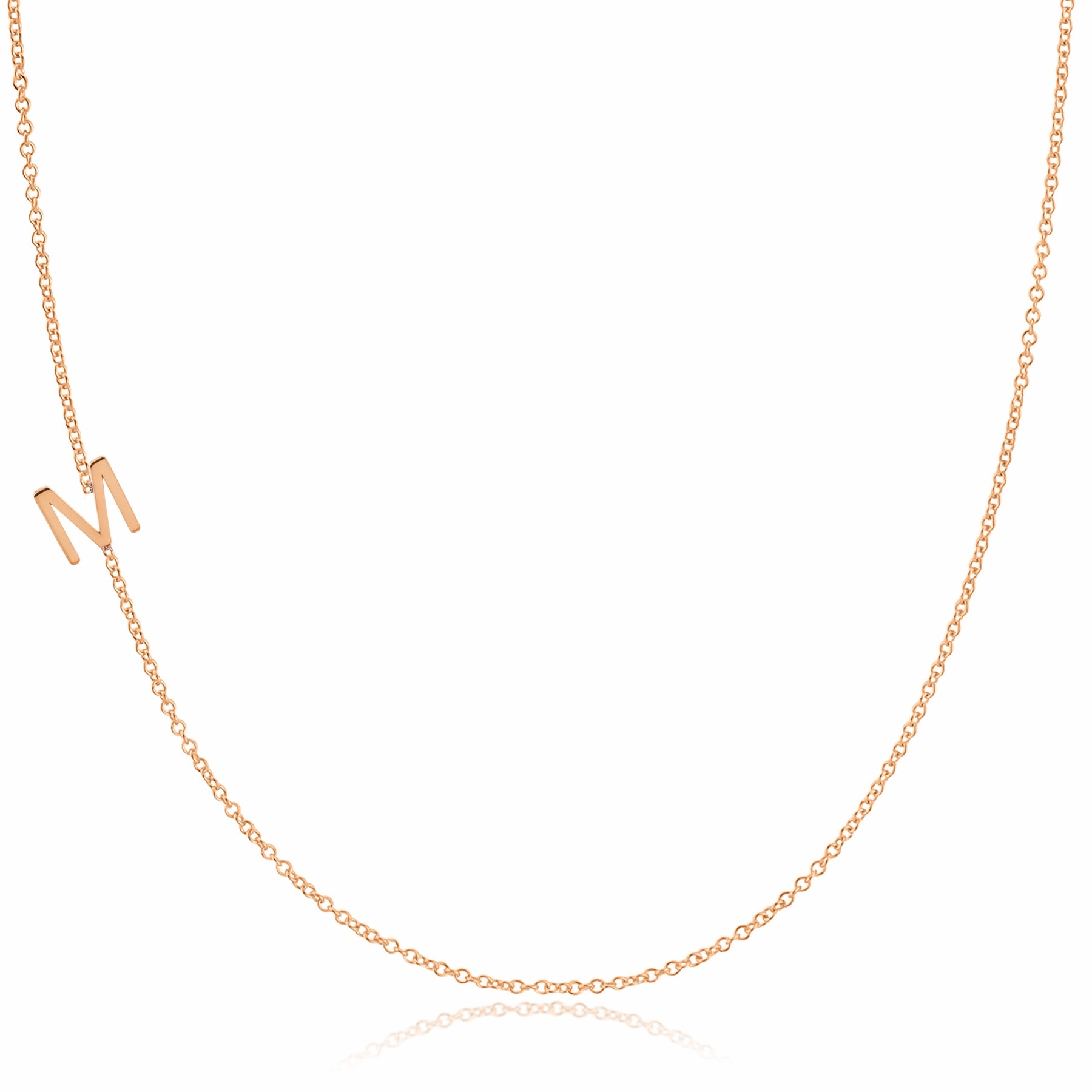 14k Gold Asymmetrical Letter Necklace - M