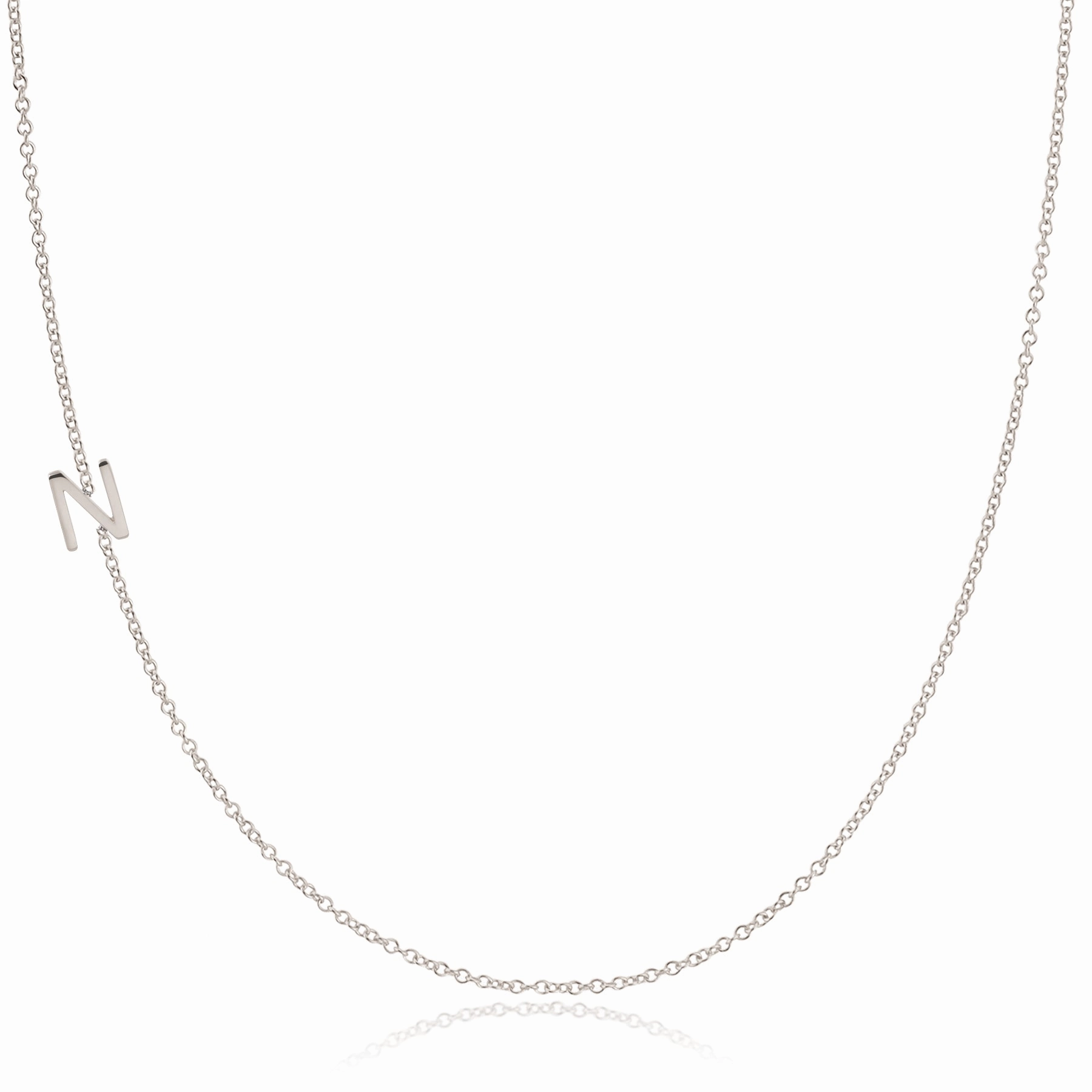14k Gold Asymmetrical Letter Necklace - N