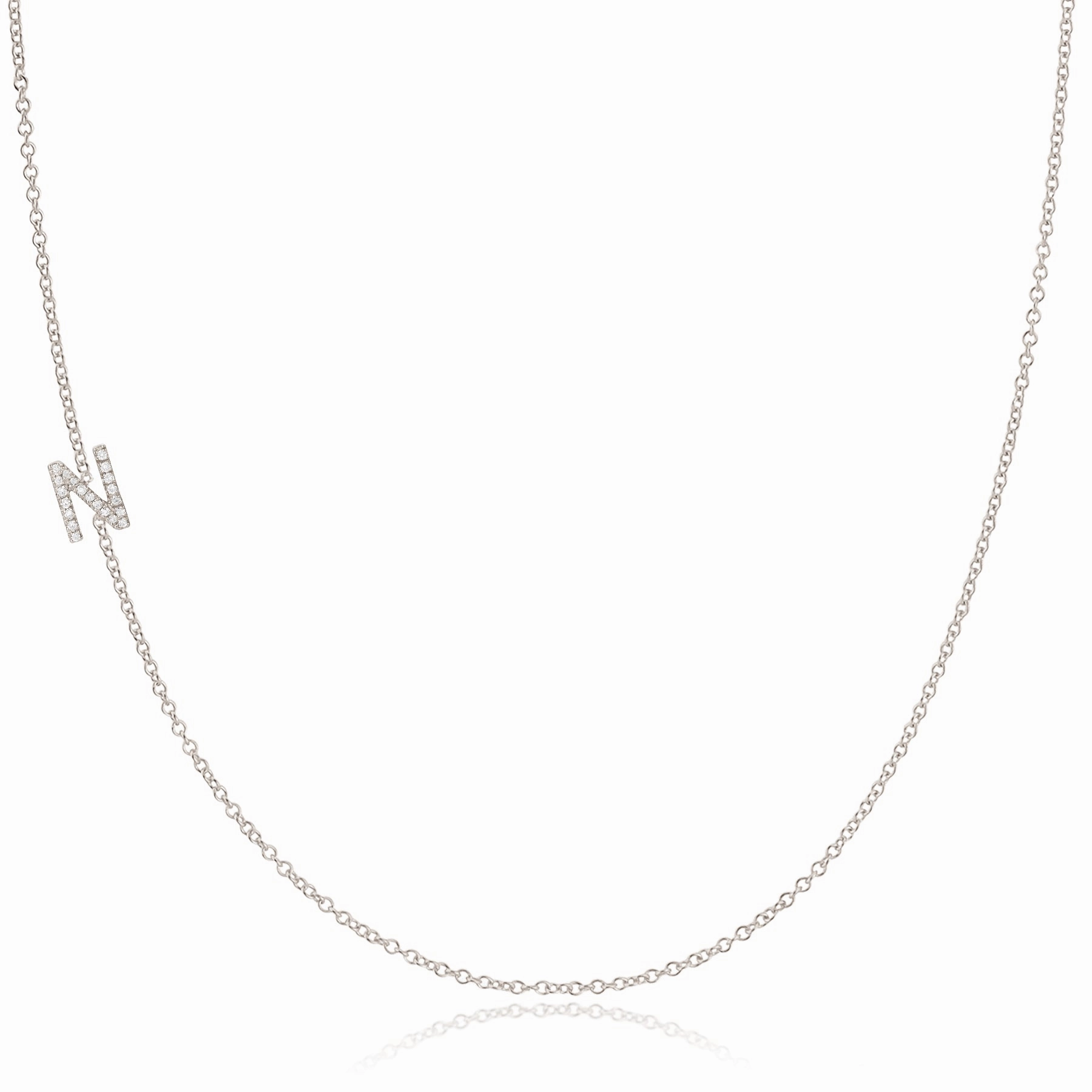 14k Gold Asymmetrical Letter Necklace - N