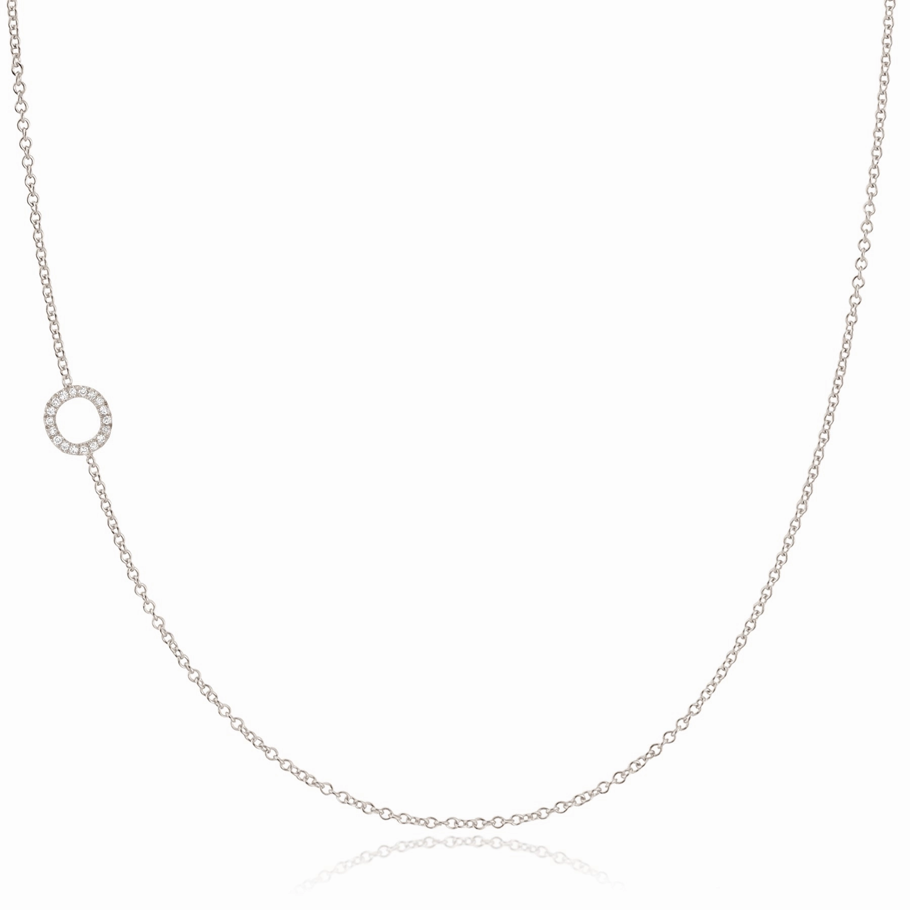14k Gold Asymmetrical Letter Necklace - O