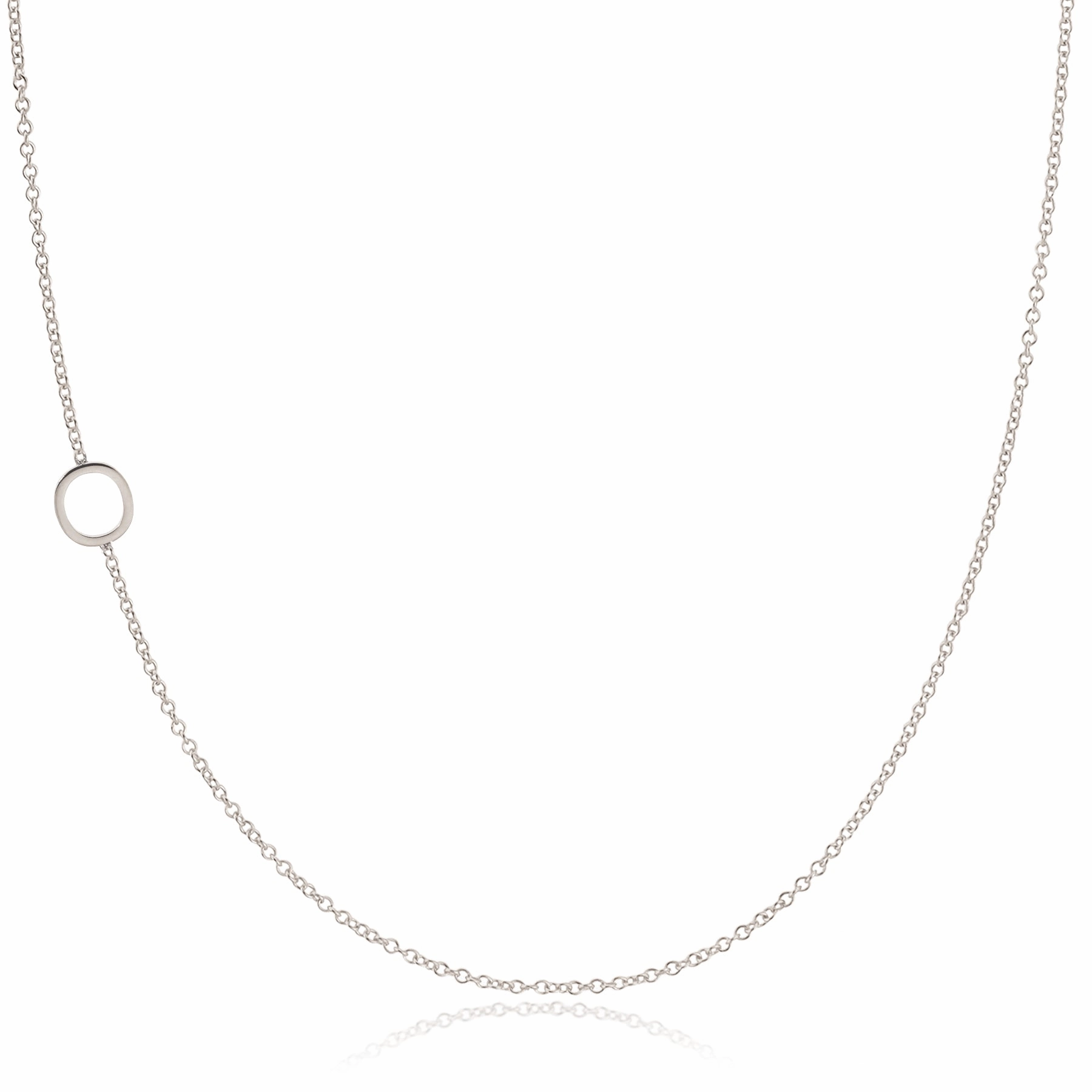 14k Gold Asymmetrical Letter Necklace - O