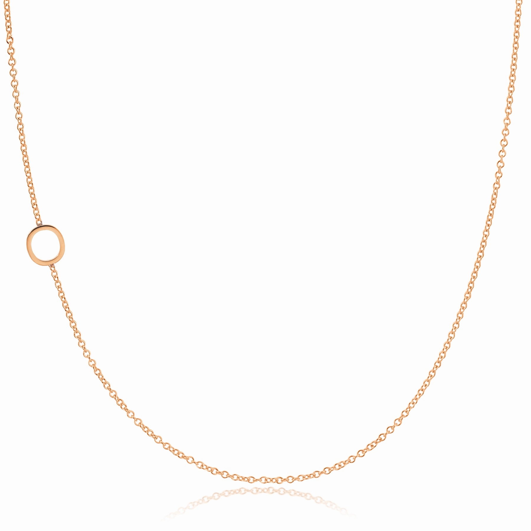 14k Gold Asymmetrical Letter Necklace - O