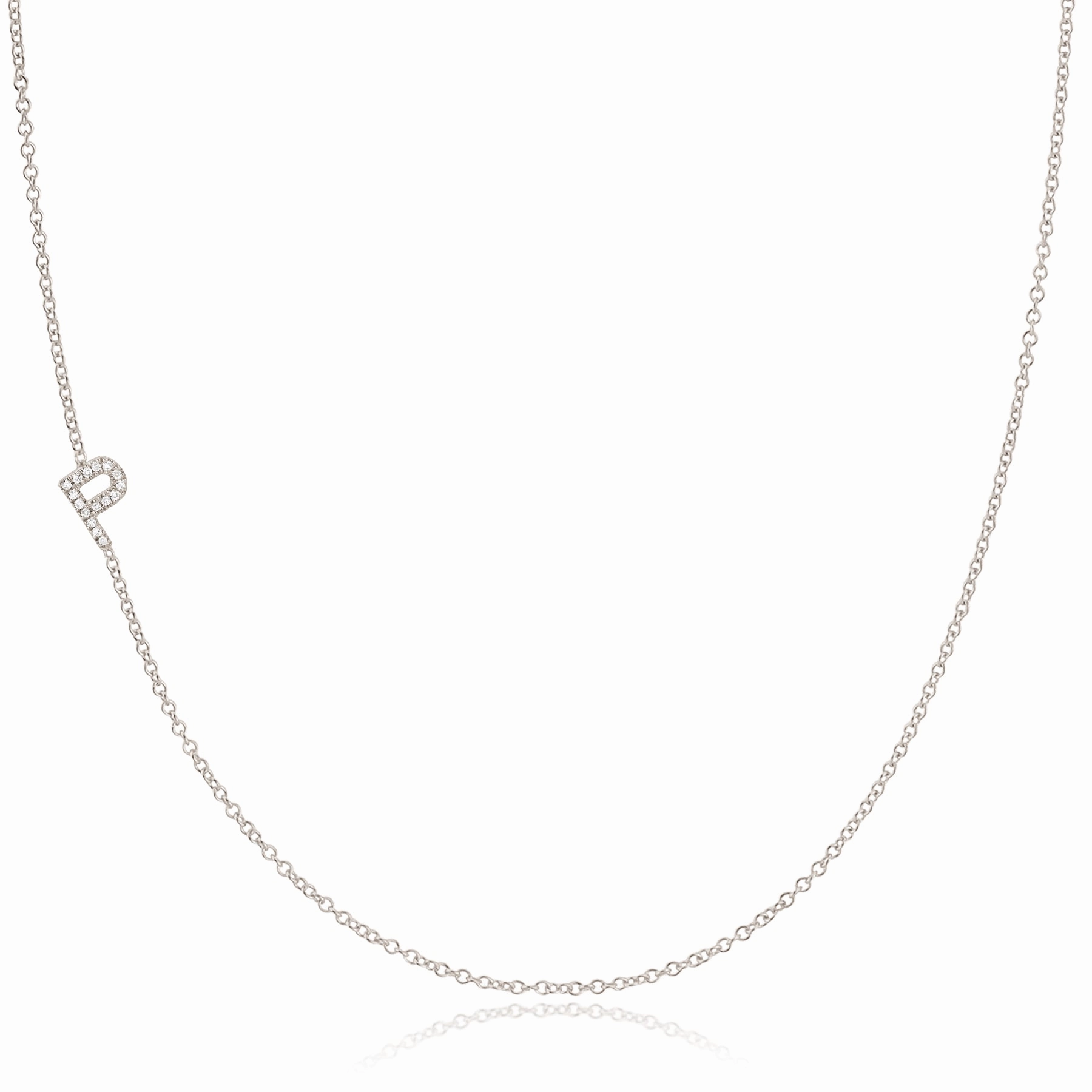 14k Gold Asymmetrical Letter Necklace - P