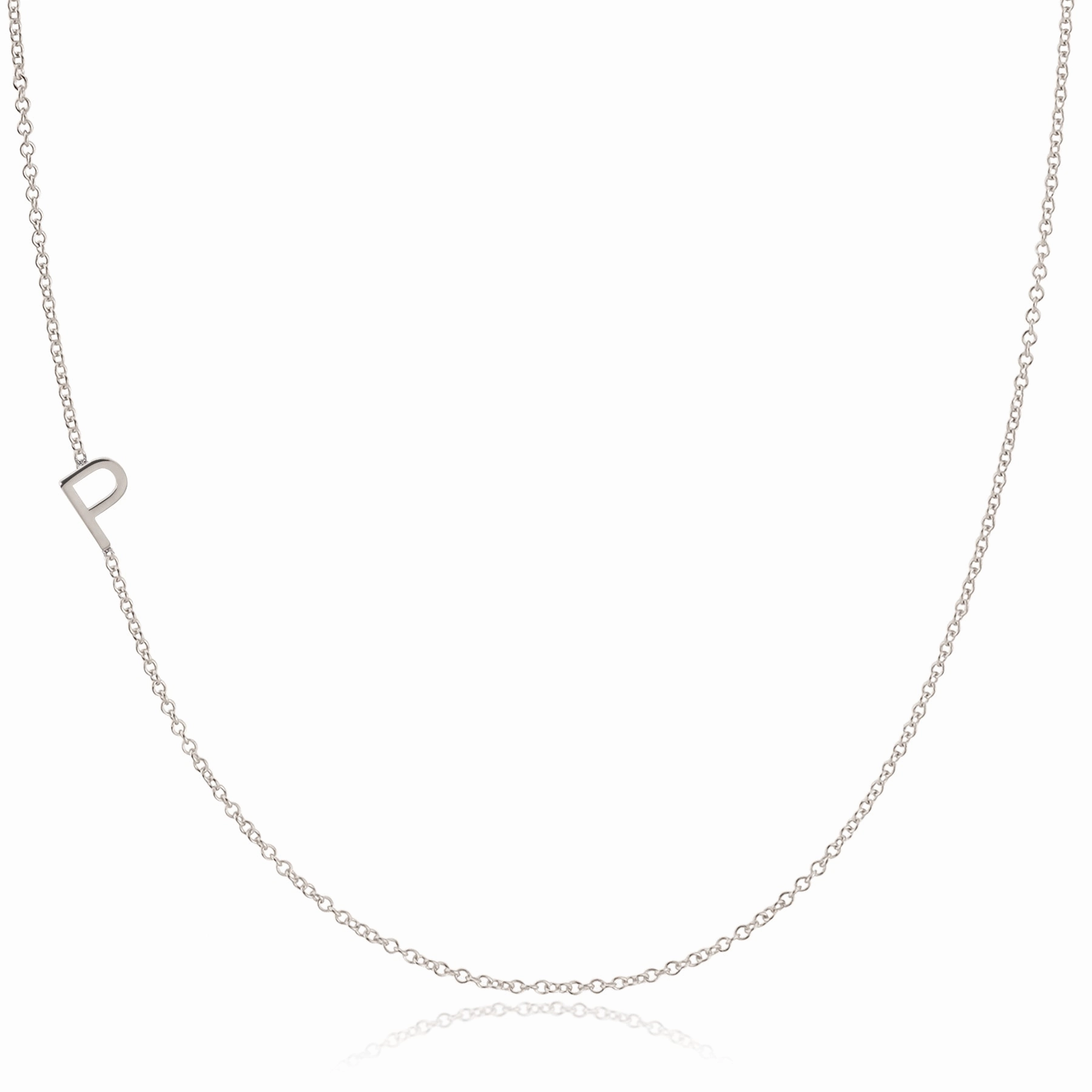 14k Gold Asymmetrical Letter Necklace - P