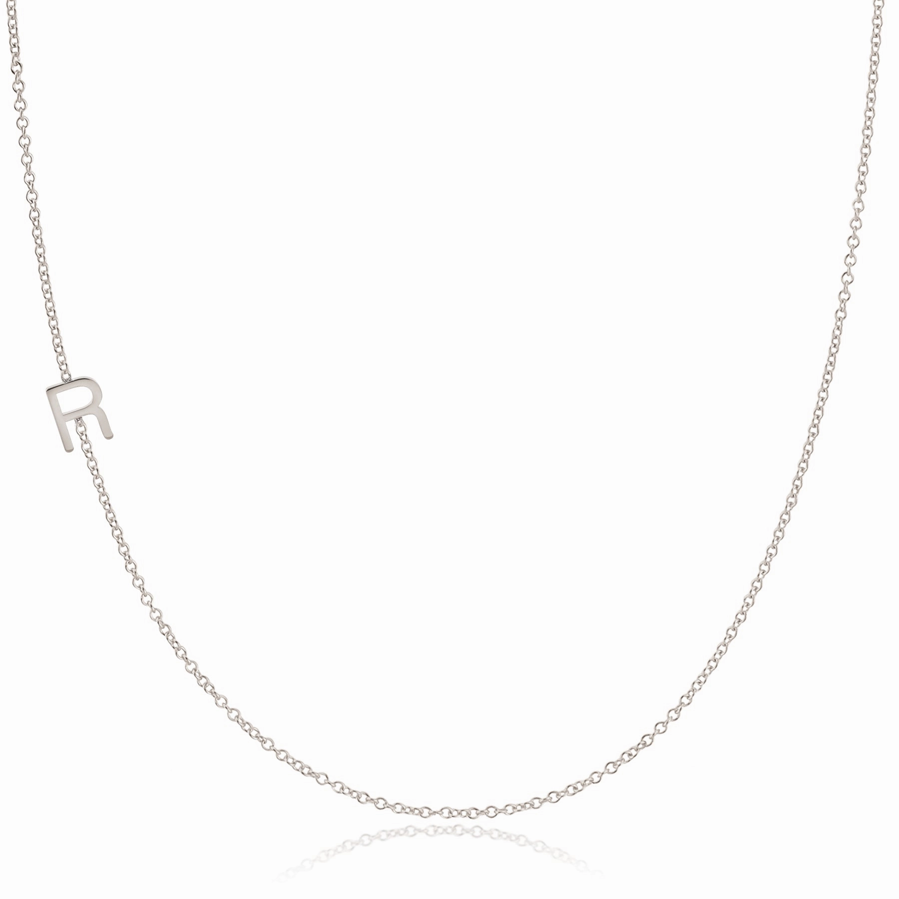 14k Gold Asymmetrical Letter Necklace - R