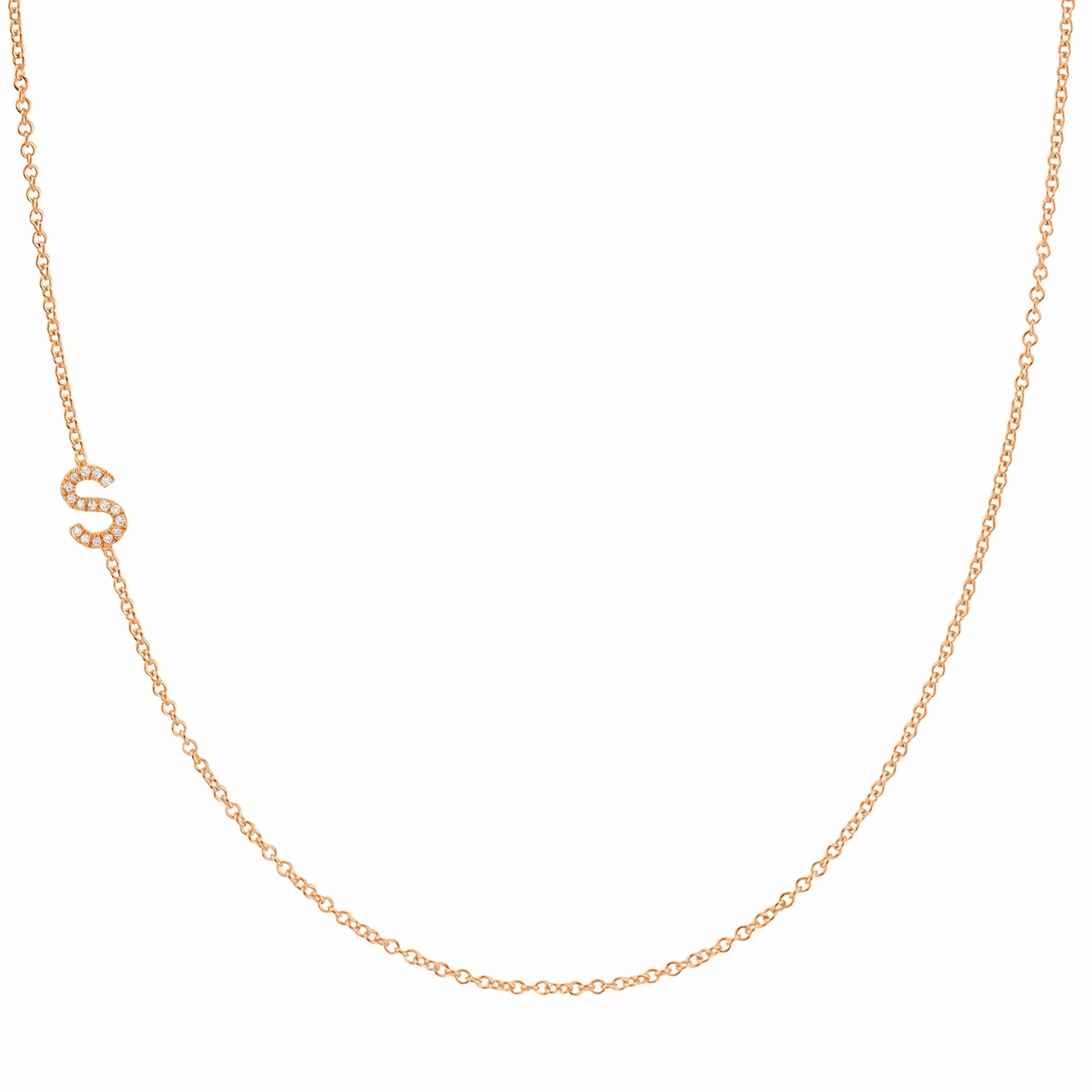 14k Gold Asymmetrical Letter Necklace - S