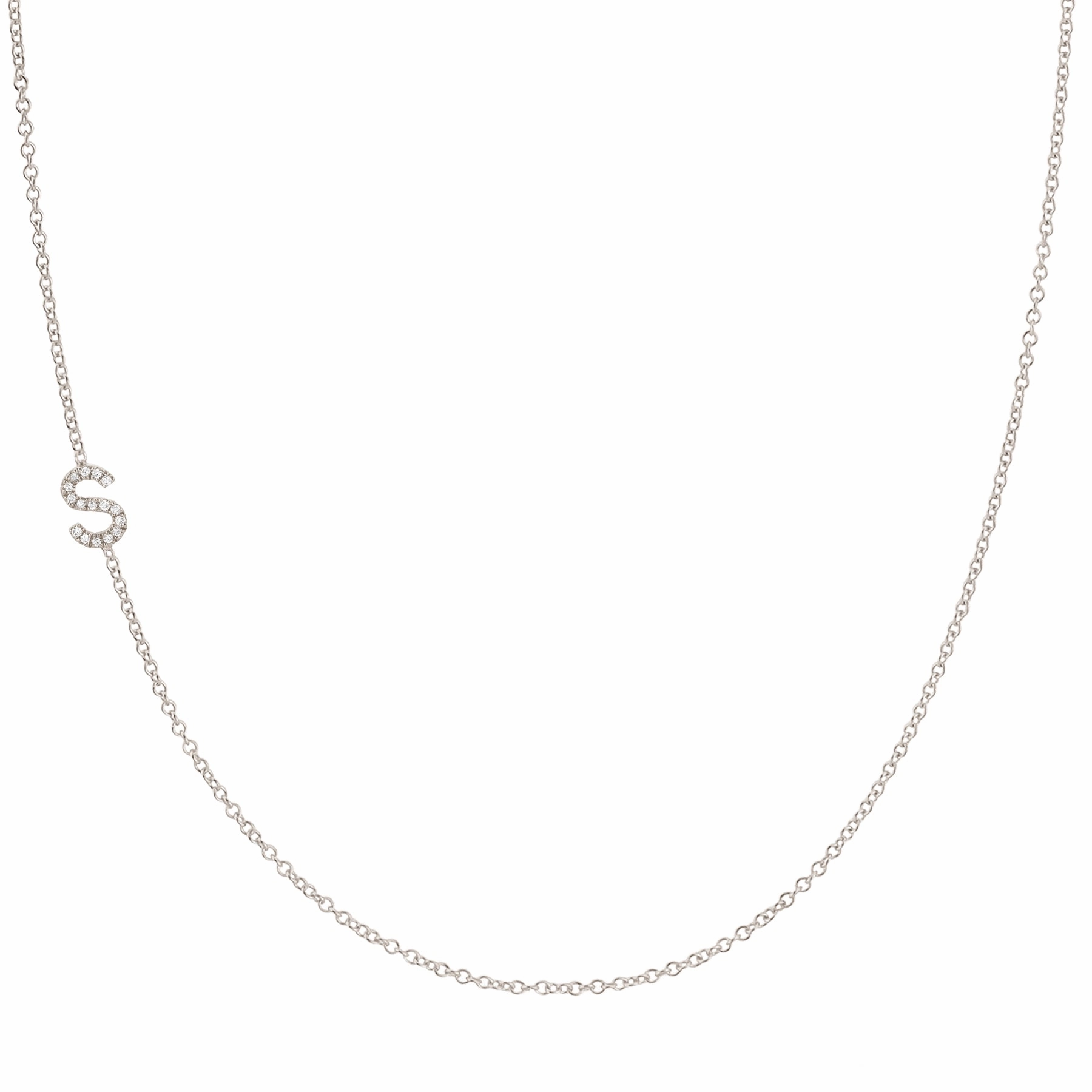 14k Gold Asymmetrical Letter Necklace - S