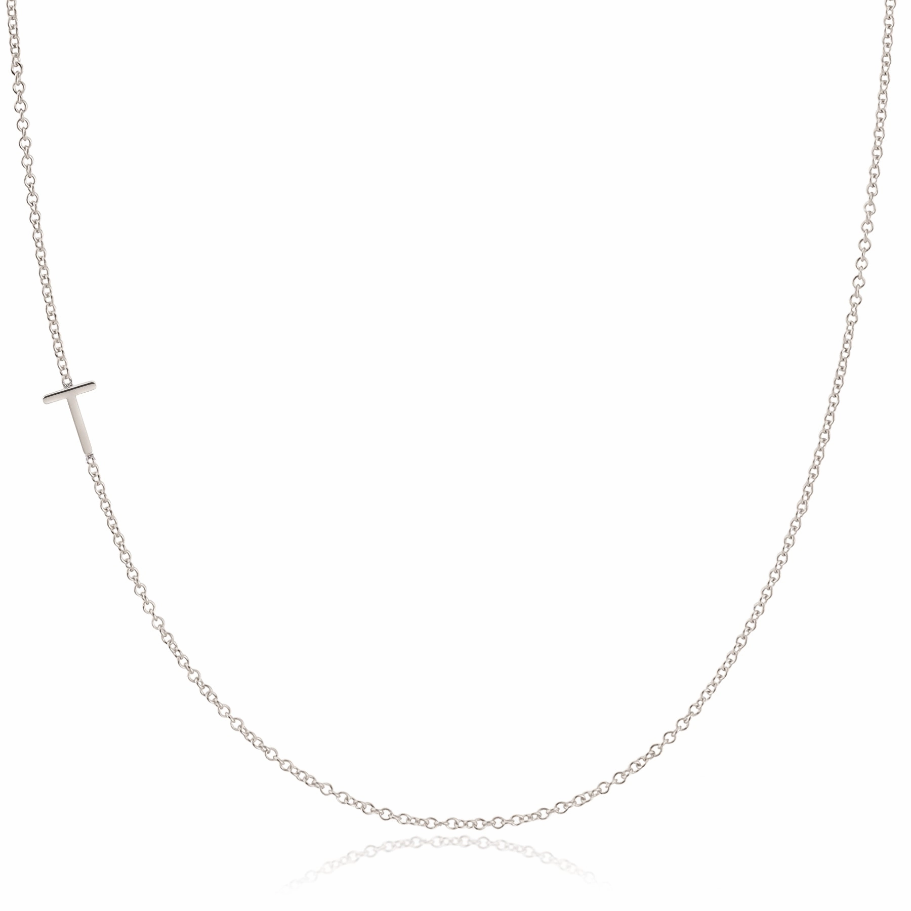 14k Gold Asymmetrical Letter Necklace - T