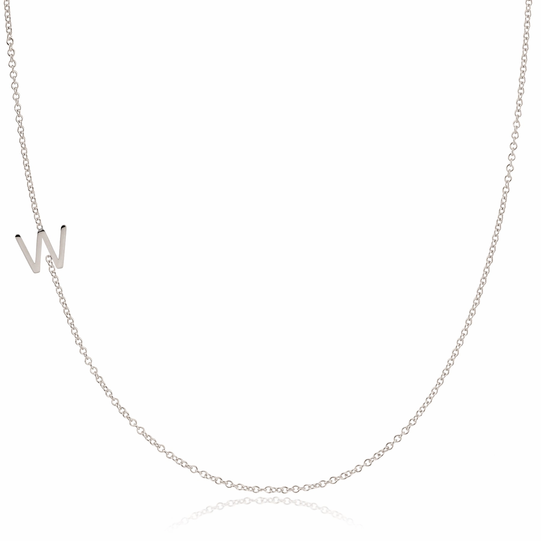 14k Gold Asymmetrical Letter Necklace - W