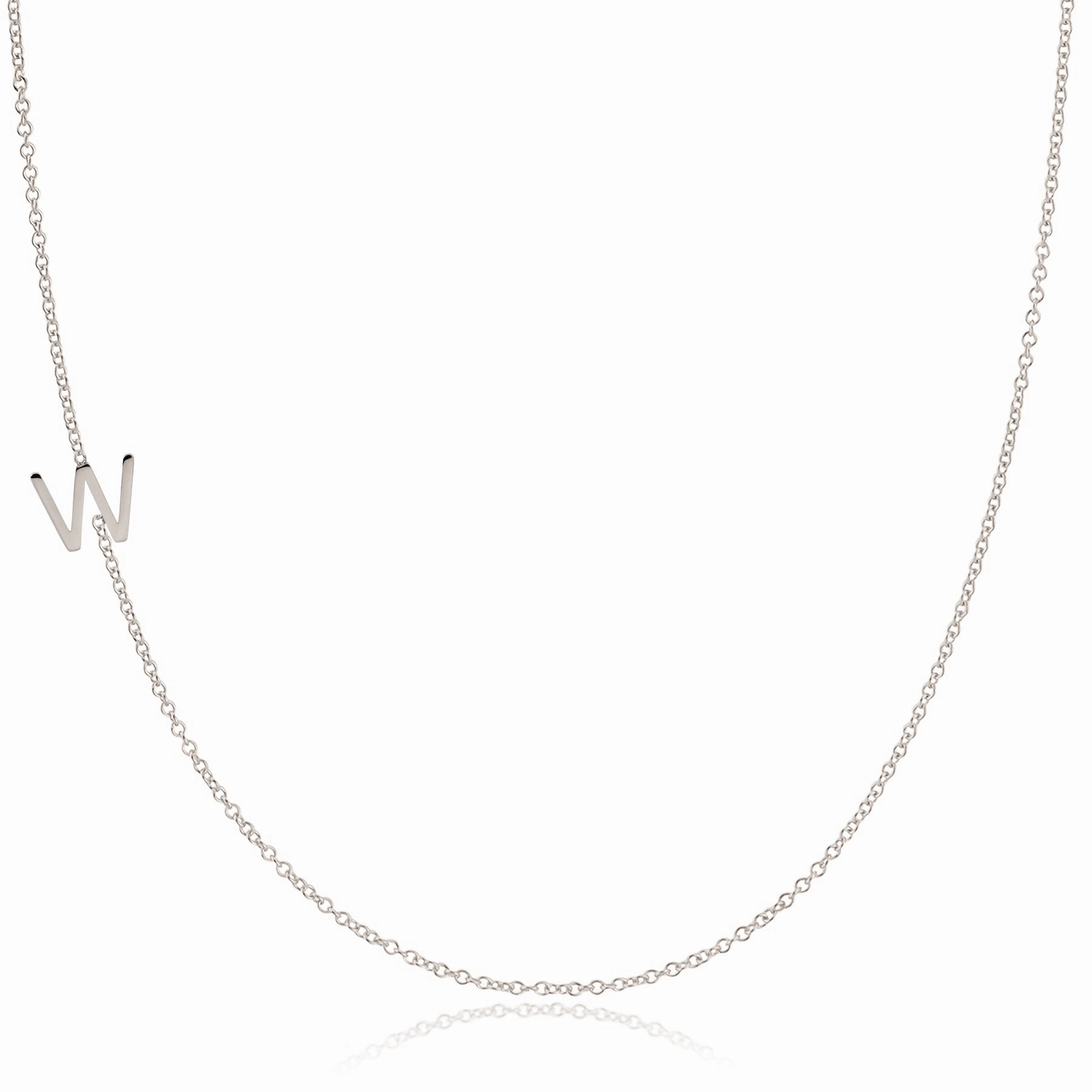 14k Gold Asymmetrical Letter Necklace - W