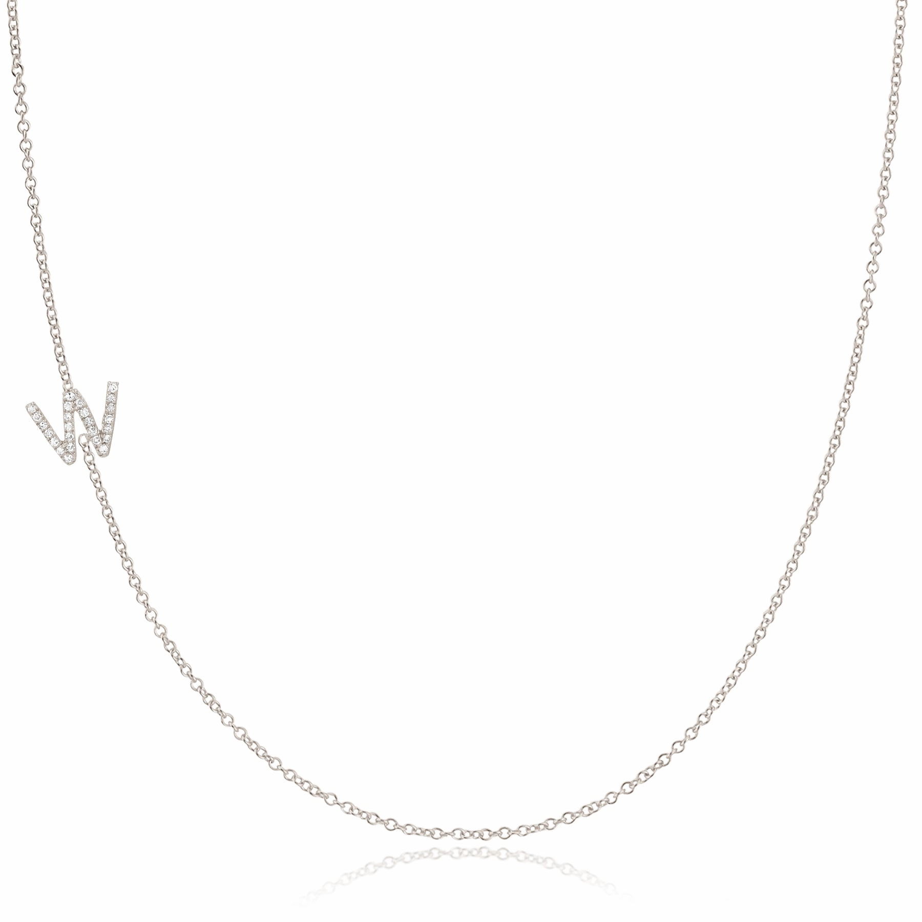 14k Gold Asymmetrical Letter Necklace - W