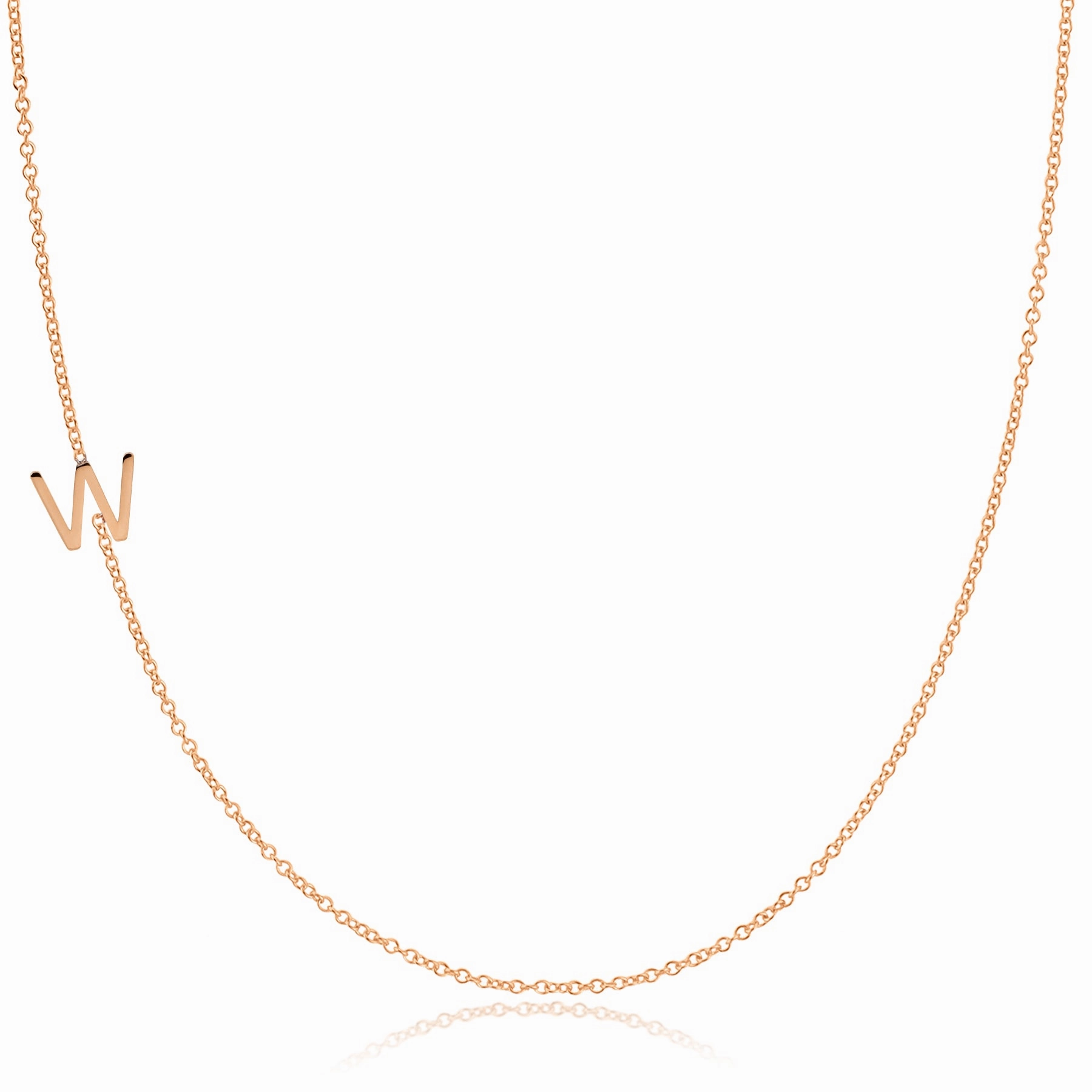 14k Gold Asymmetrical Letter Necklace - W
