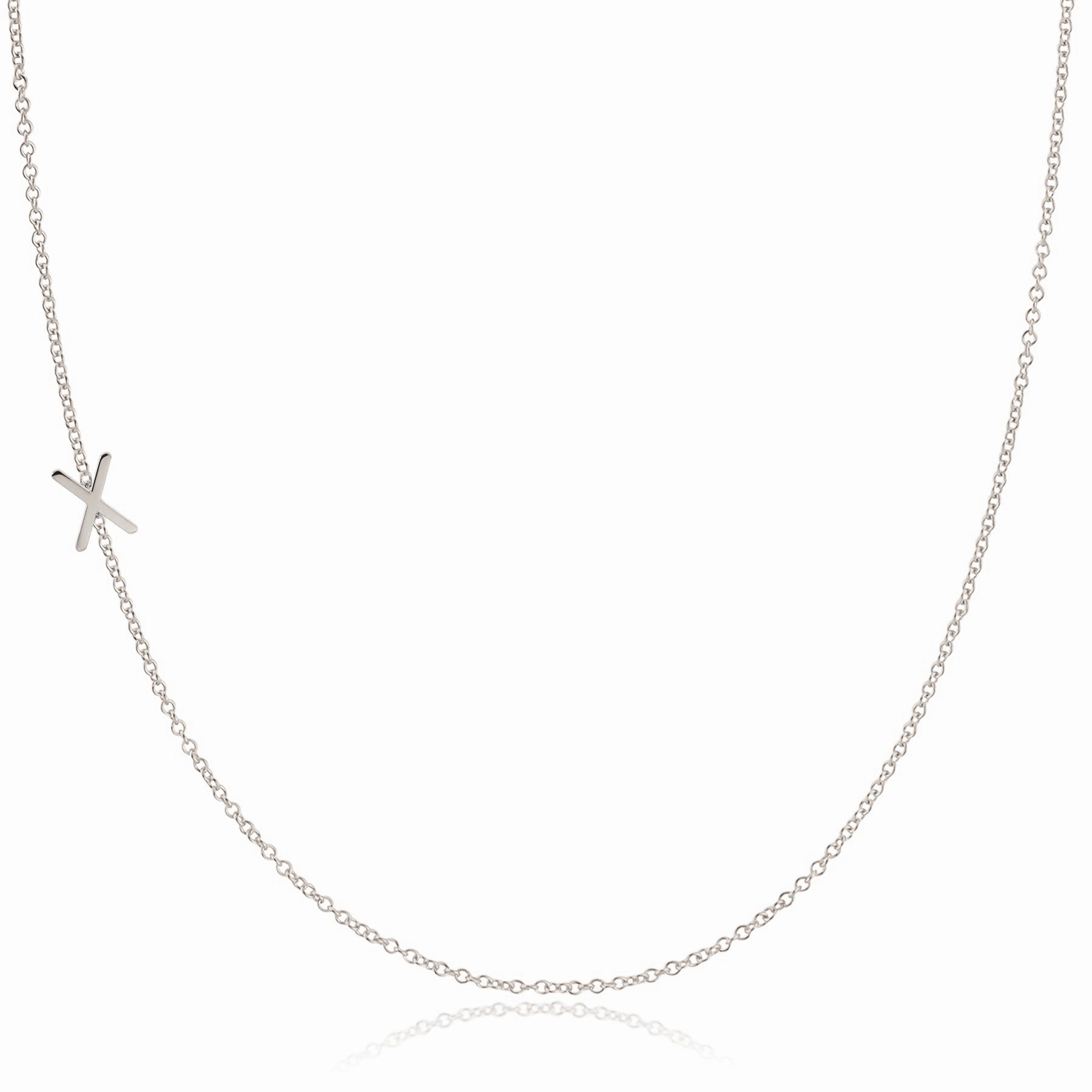 14k Gold Asymmetrical Letter Necklace - X