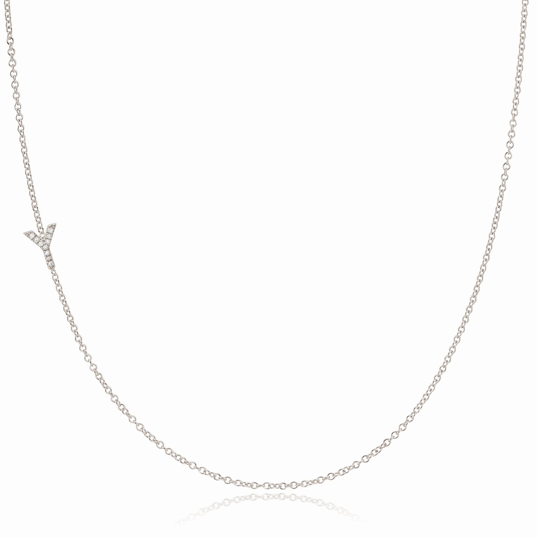 14k Gold Asymmetrical Letter Necklace - Y