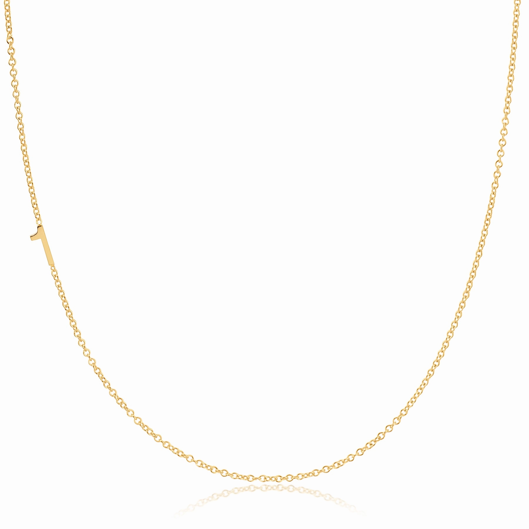 14k Gold Asymmetrical Number Necklace - 1
