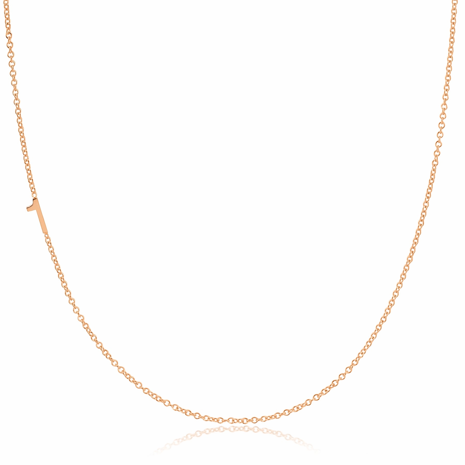 14k Gold Asymmetrical Number Necklace - 1
