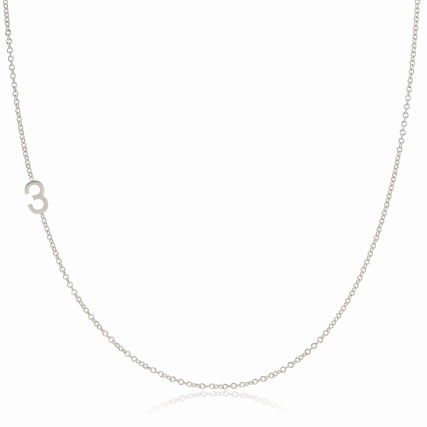 14k Gold Asymmetrical Number Necklace - 3